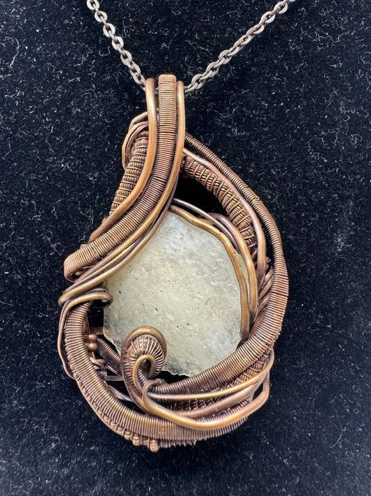 Genuine Libyan Desert Glass Necklace - Copper - One of a Kind/Handmade