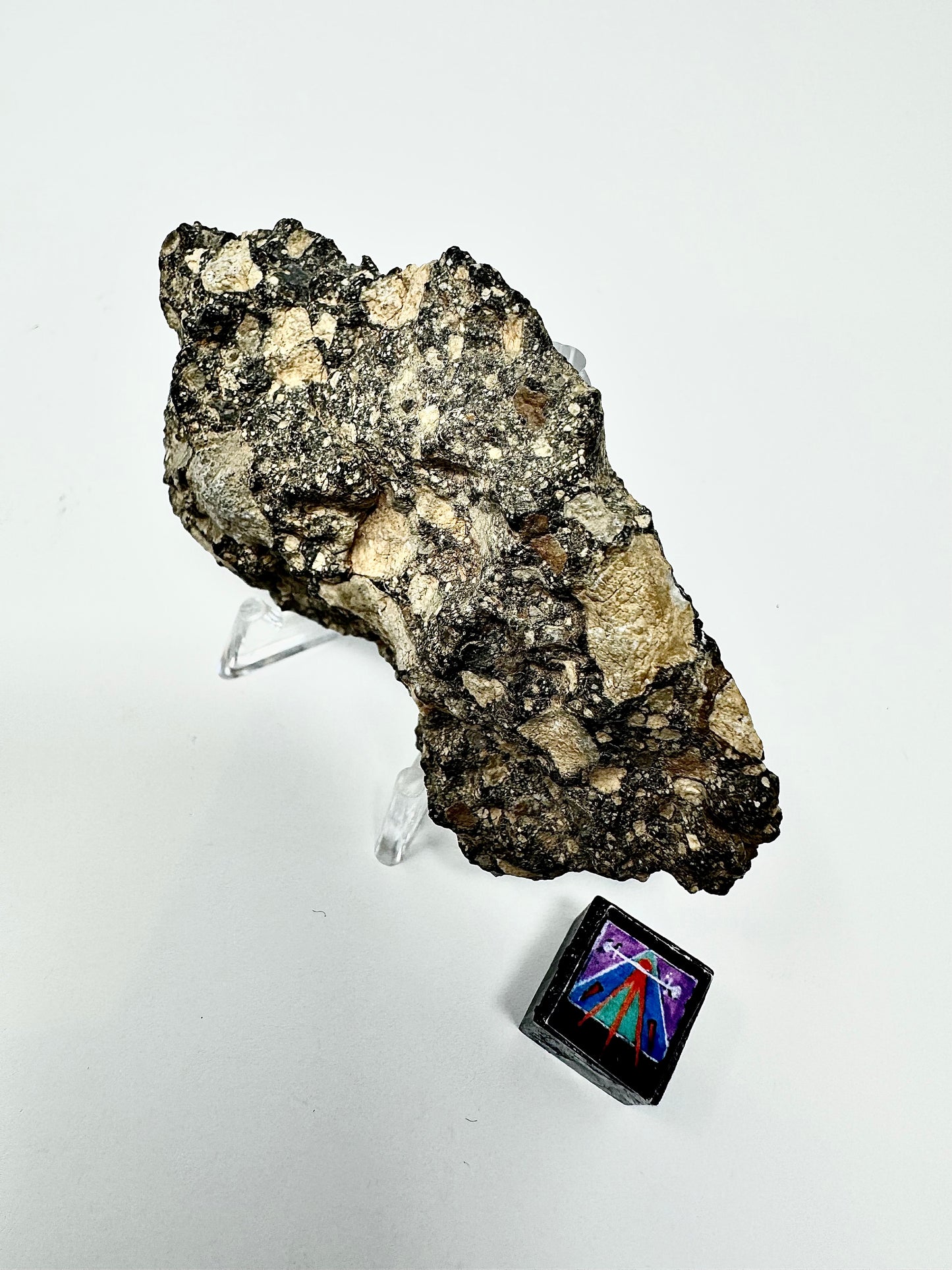NWA 14685 Lunar Fragmental Breccia End Piece - Polished - 27.5g