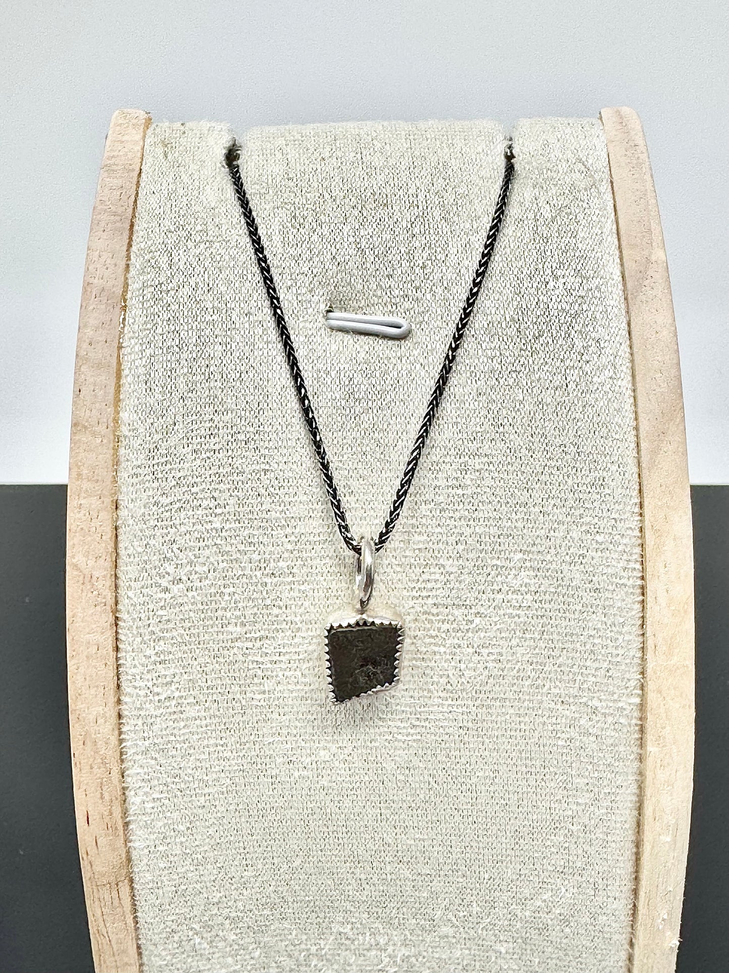Surface of the Moon Collection: NWA 18281 Martian Meteorite (Aqueously Altered!) - Silver .925 Necklace + Chain - Handmade - One of a Kind - Genuine Lunar Moon Dust Mixed In Silver w/ COA