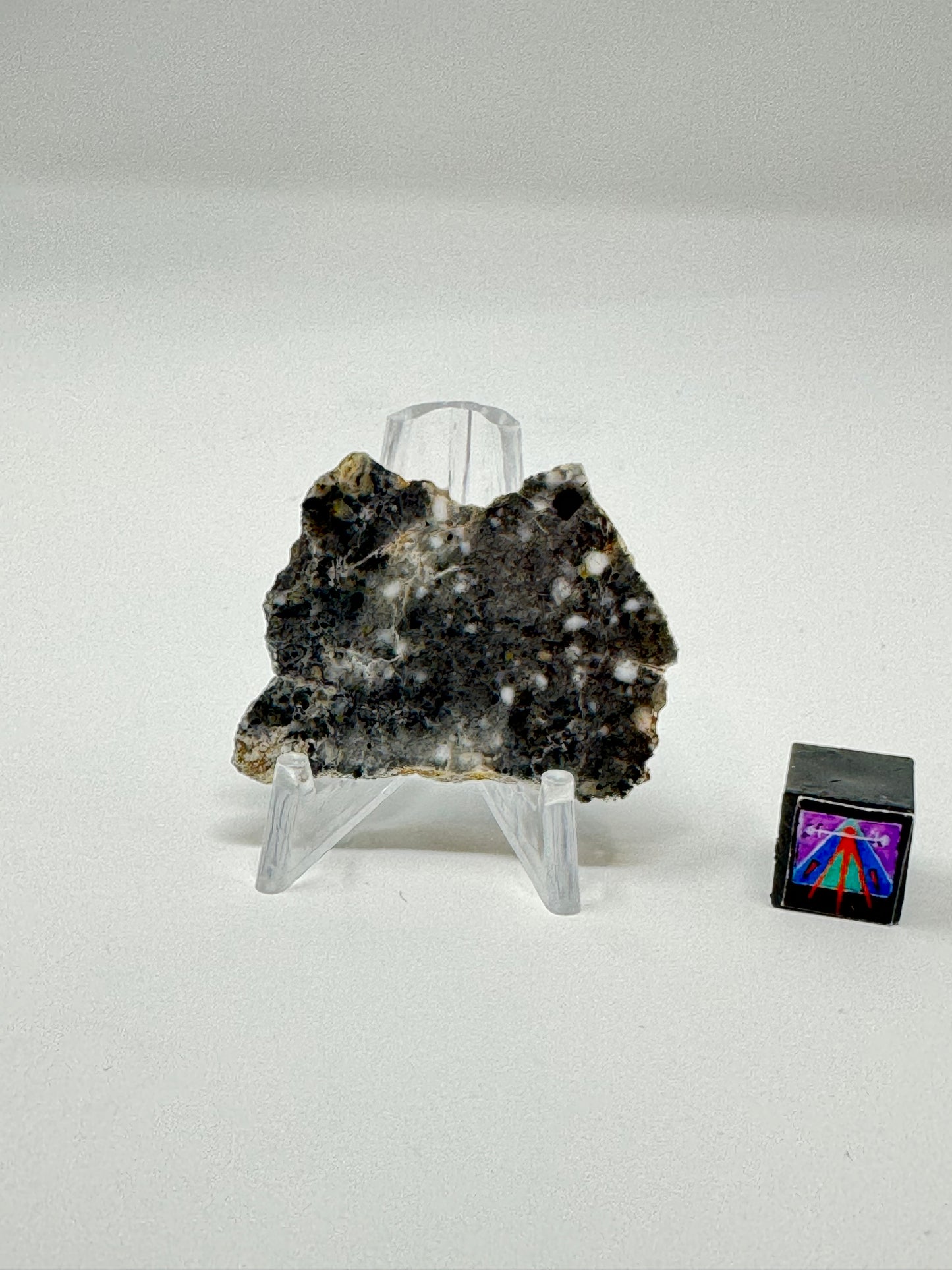 Bechar 003 Lunar Feldspathic Breccia - 4.8g - Full Slice/Polished on One Side
