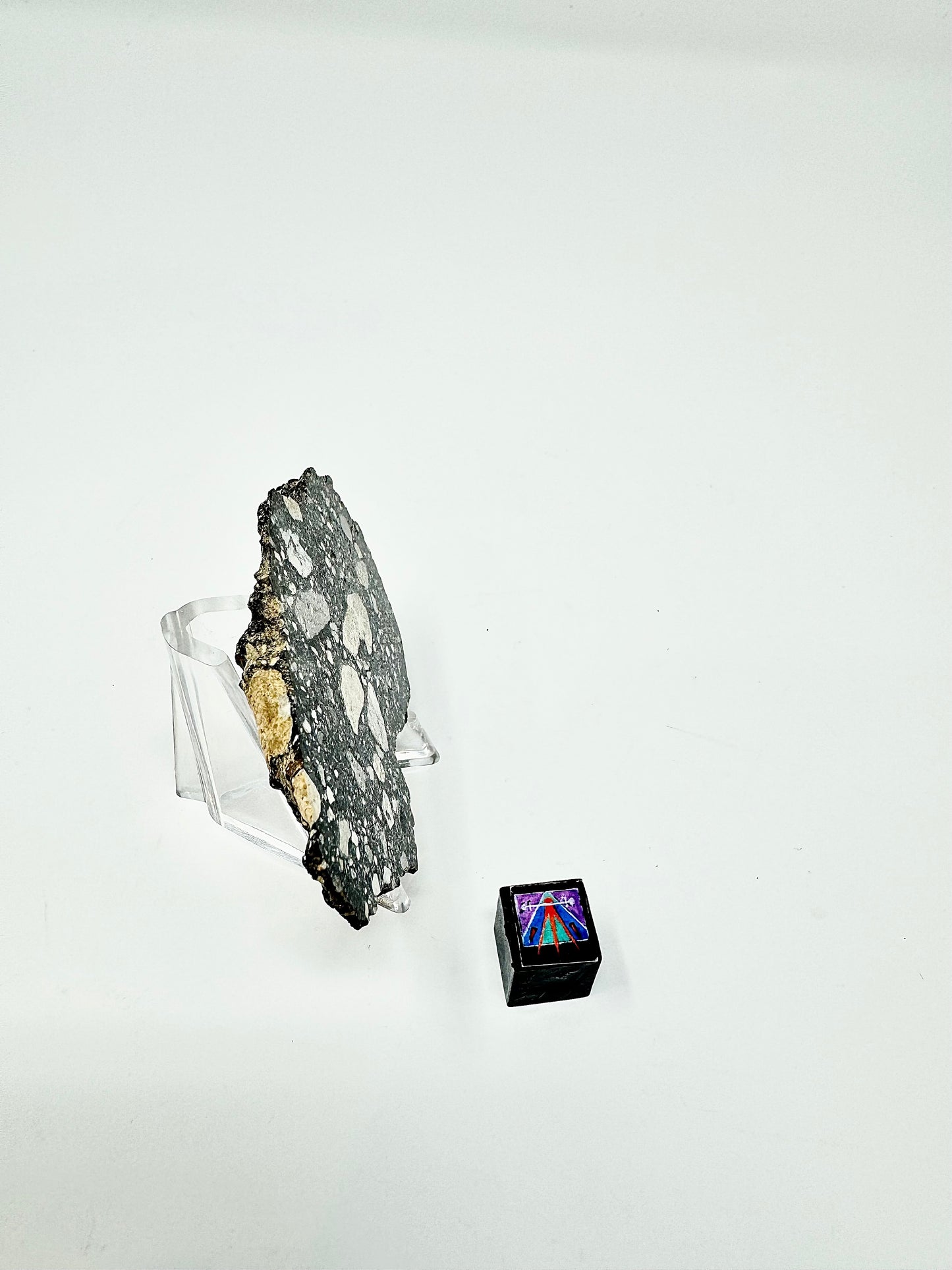 NWA 14685 Lunar Fragmental Breccia End Piece - Polished - 27.5g