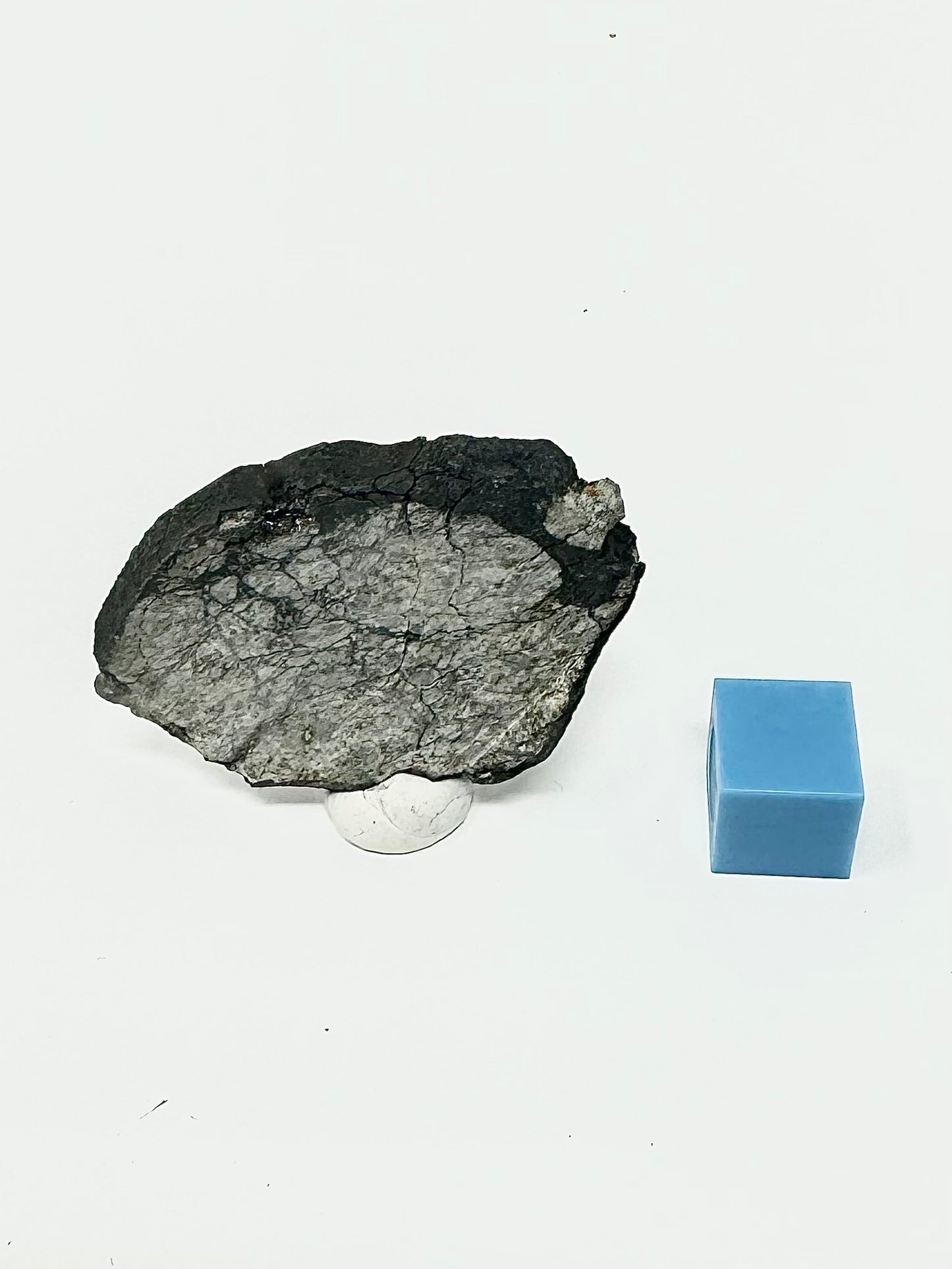 9.9g Chelyabinsk Full Slice Brecciated Meteorite - Jet Black Crust - Incredibly Fresh and Discovered Immediately After the Fall!