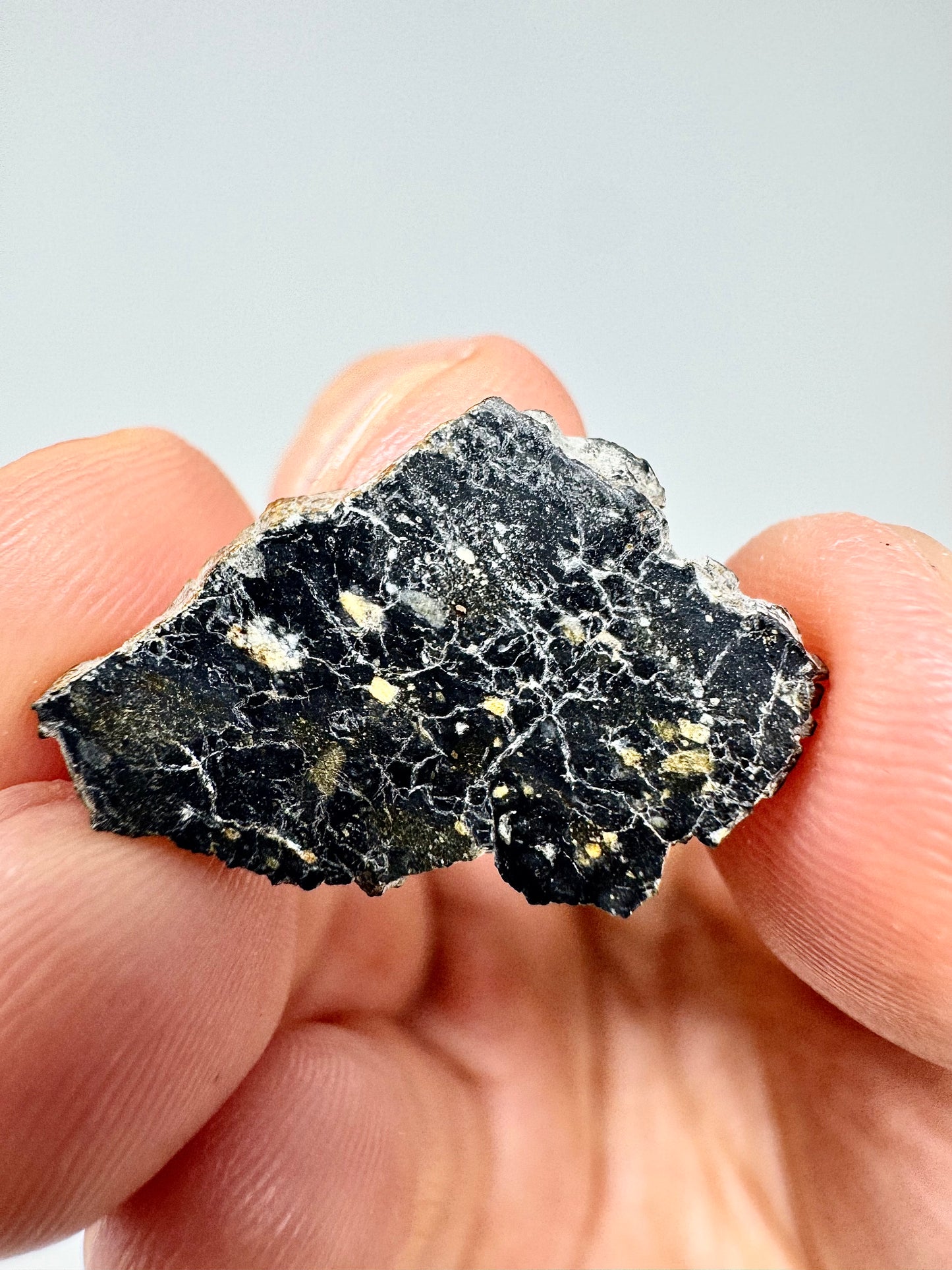 Mesmerizing NWA 13951 “Starry Night” Lunar Meteorite Slice - 1.7g