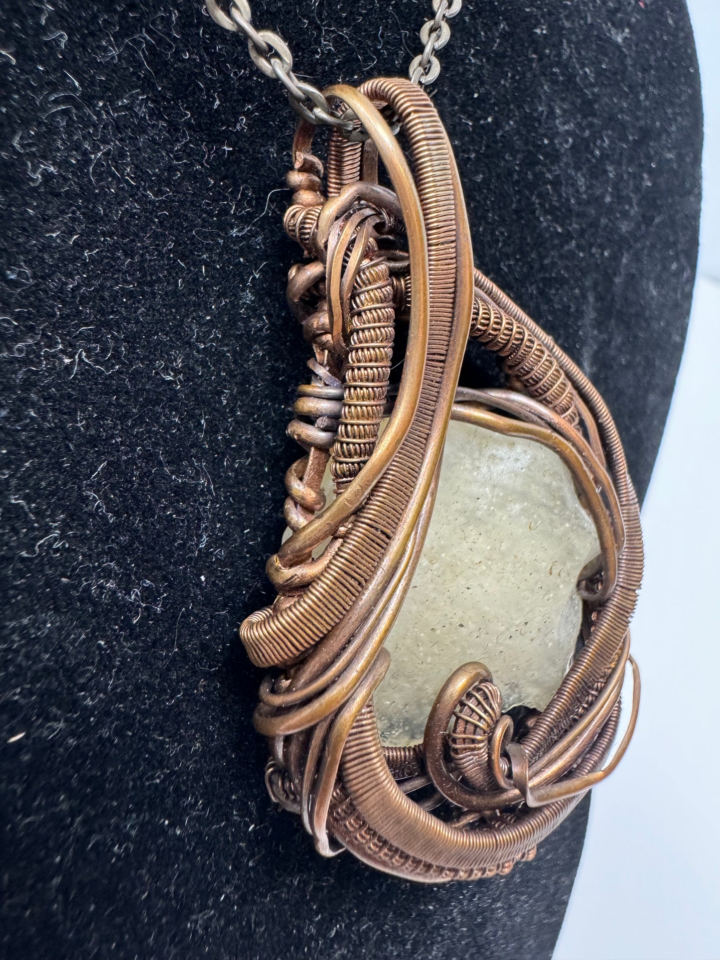 Genuine Libyan Desert Glass Necklace - Copper - One of a Kind/Handmade