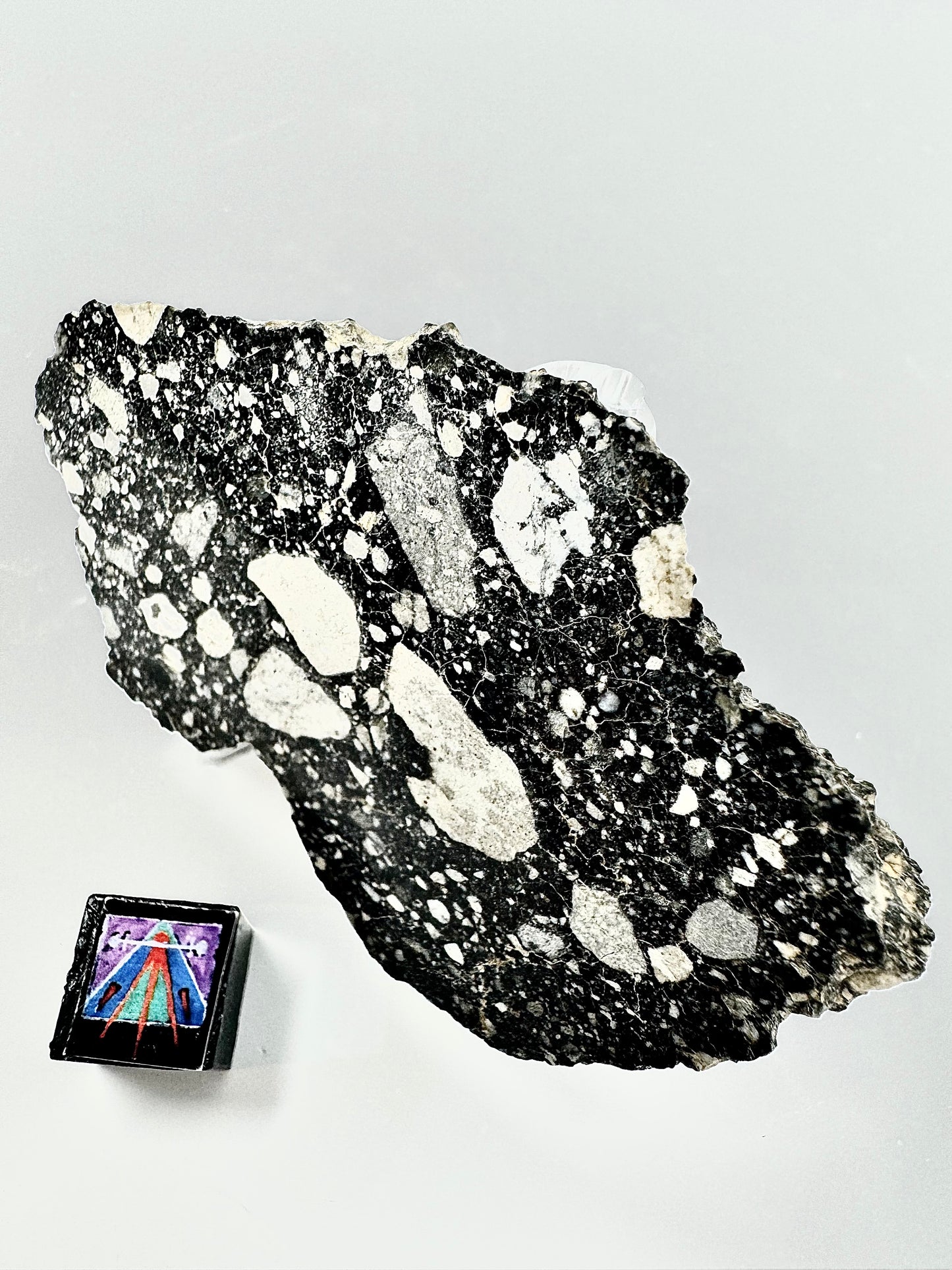 NWA 14685 Lunar Fragmental Breccia End Piece - Polished - 27.5g