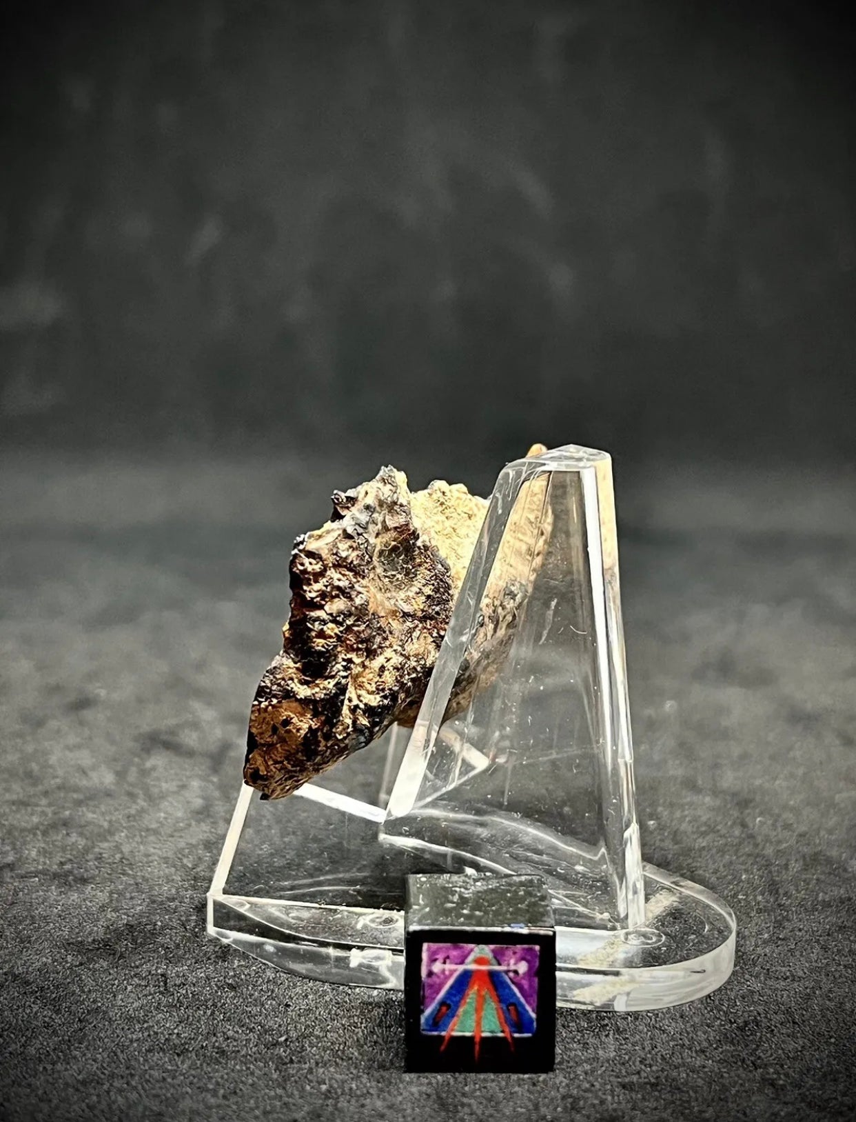 Hassi El Biod 002 Meteorite 14.7g End Cut - A Rare, Ungrouped Olivine-Filled Pallasite!