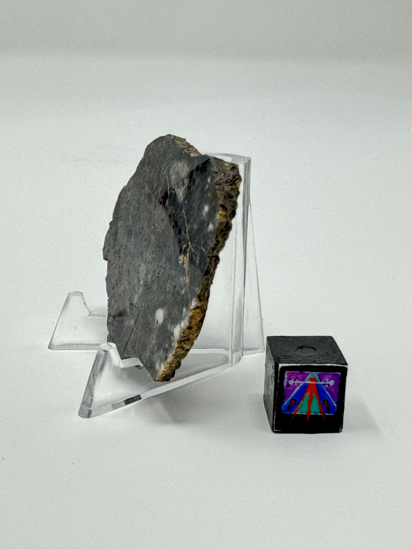 Bechar 003 Lunar Feldspathic Breccia - 8.3g - Full Slice/Polished on One Side
