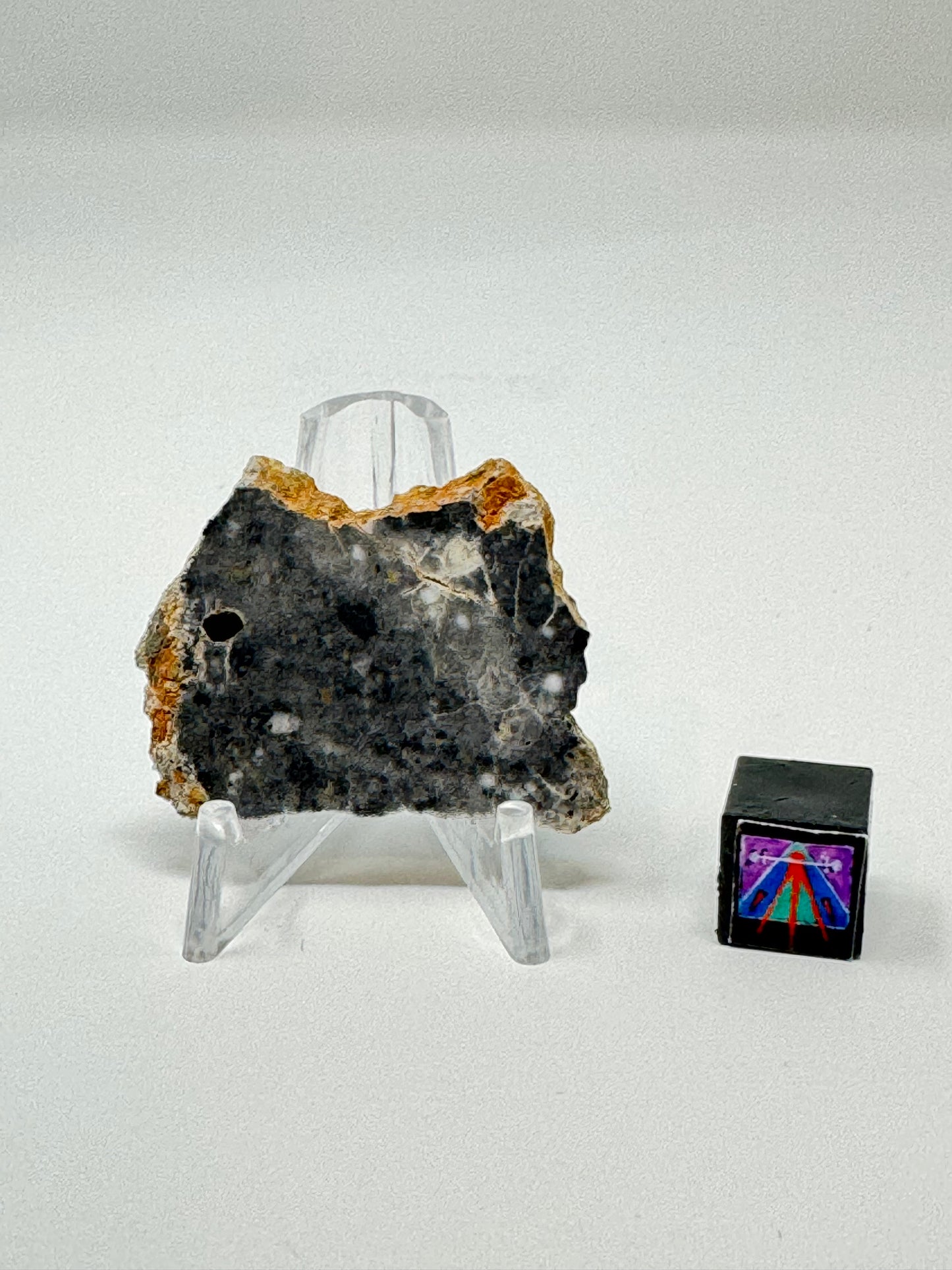 Bechar 003 Lunar Feldspathic Breccia - 4.8g - Full Slice/Polished on One Side