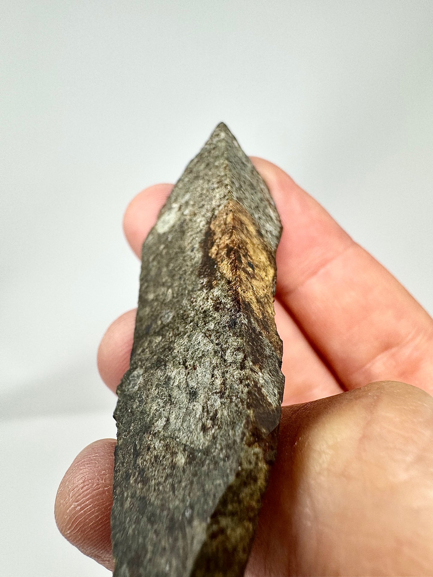 NWA 15953 Diogenite Meteorite - Partial End Cut - 28.4g - with jet black burnt crust!