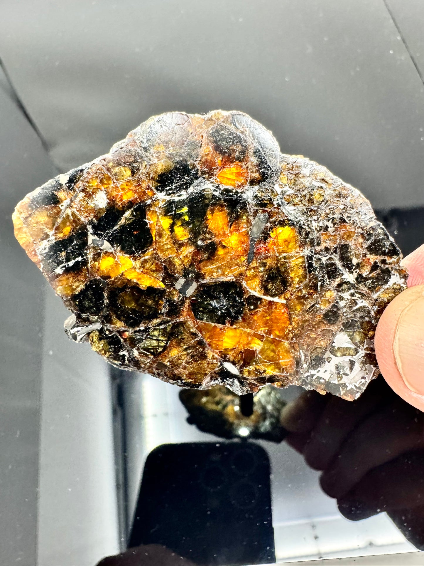 21.5g Admire Pallasite Meteorite - From The Mantle/Core Of An Asteroid - Grade B+ Translucency