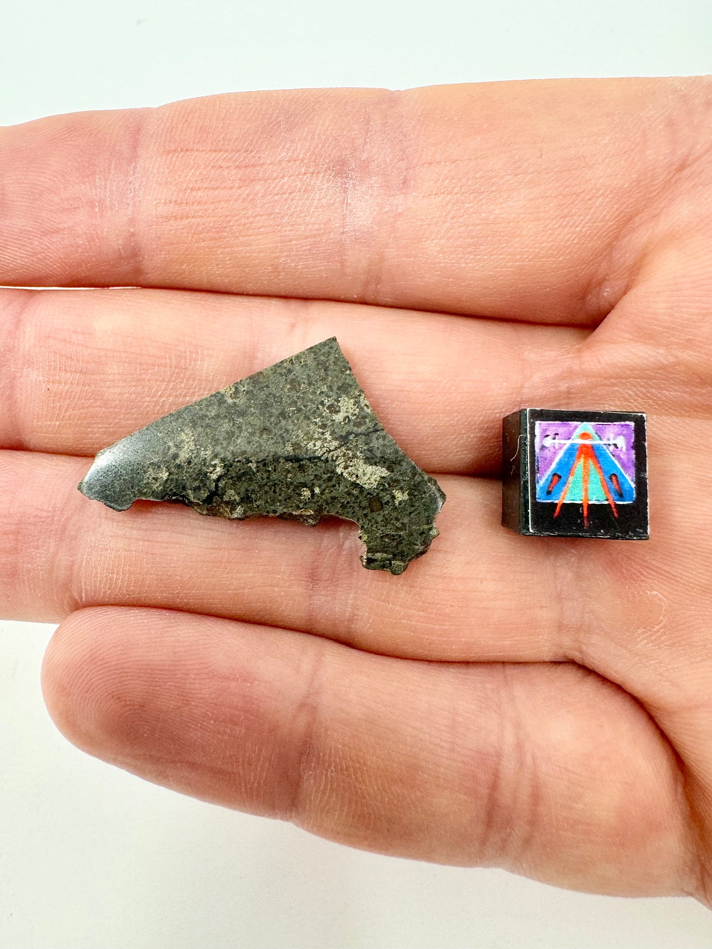 2.4g Genuine Martian Meteorite Amgala 001 with Shock Vein! Scientifically Studied Rock From Planet Mars