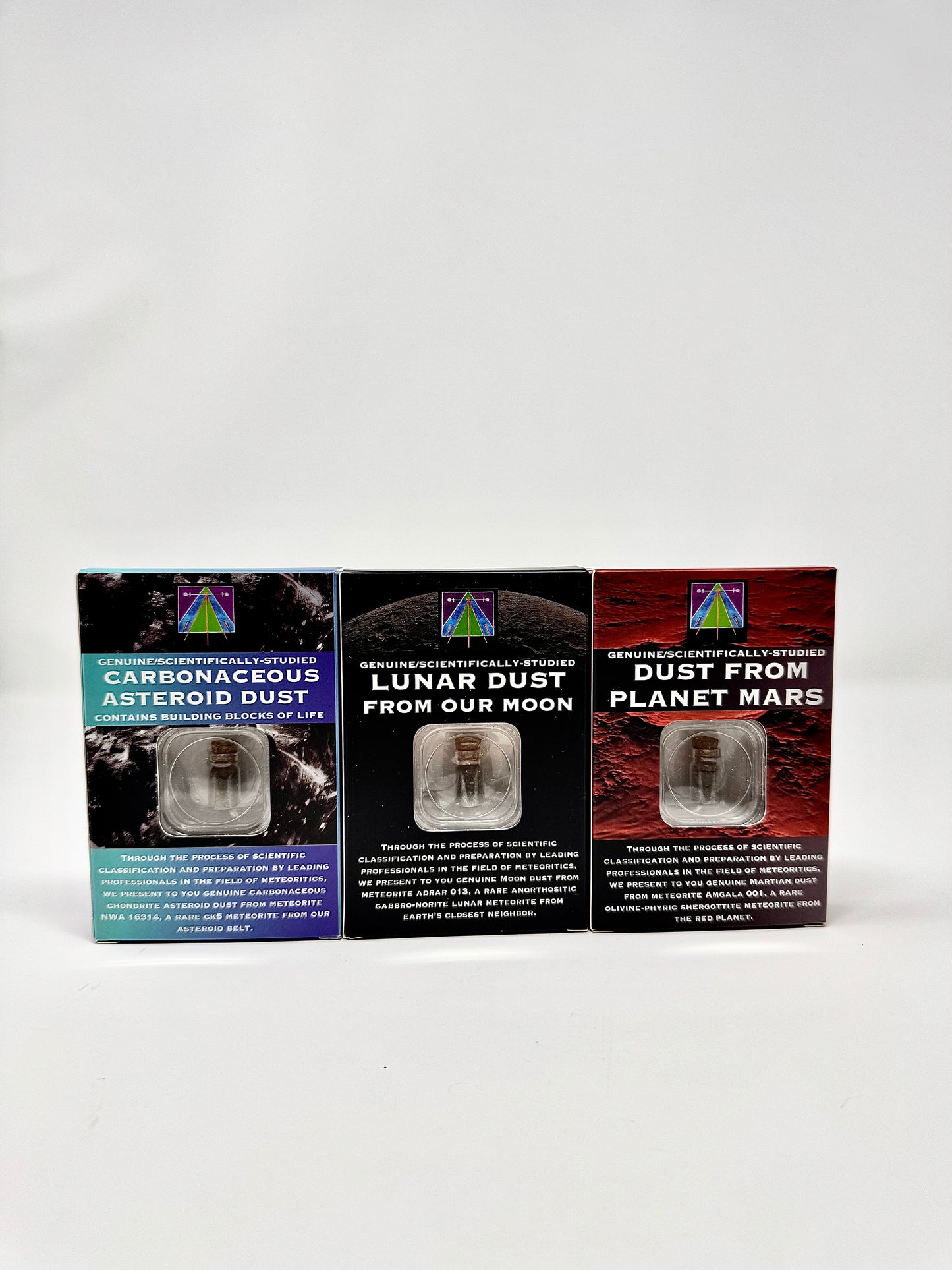 3 Pack Special: Genuine Lunar, Mars and Carbonaceous Dust Vial Combo Pack