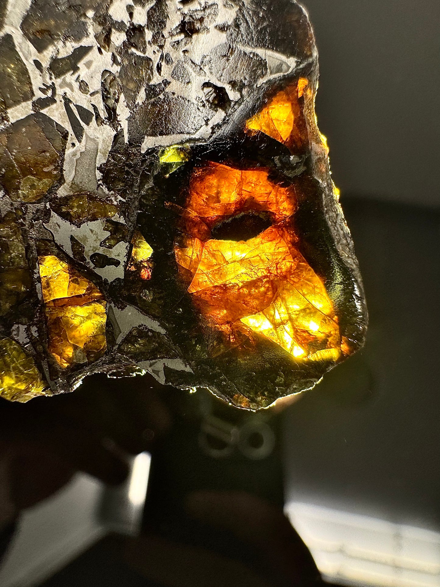 36.3g Admire Pallasite Meteorite w/ Natural Hole! From The Mantle/Core Of An Asteroid - Grade B Translucency