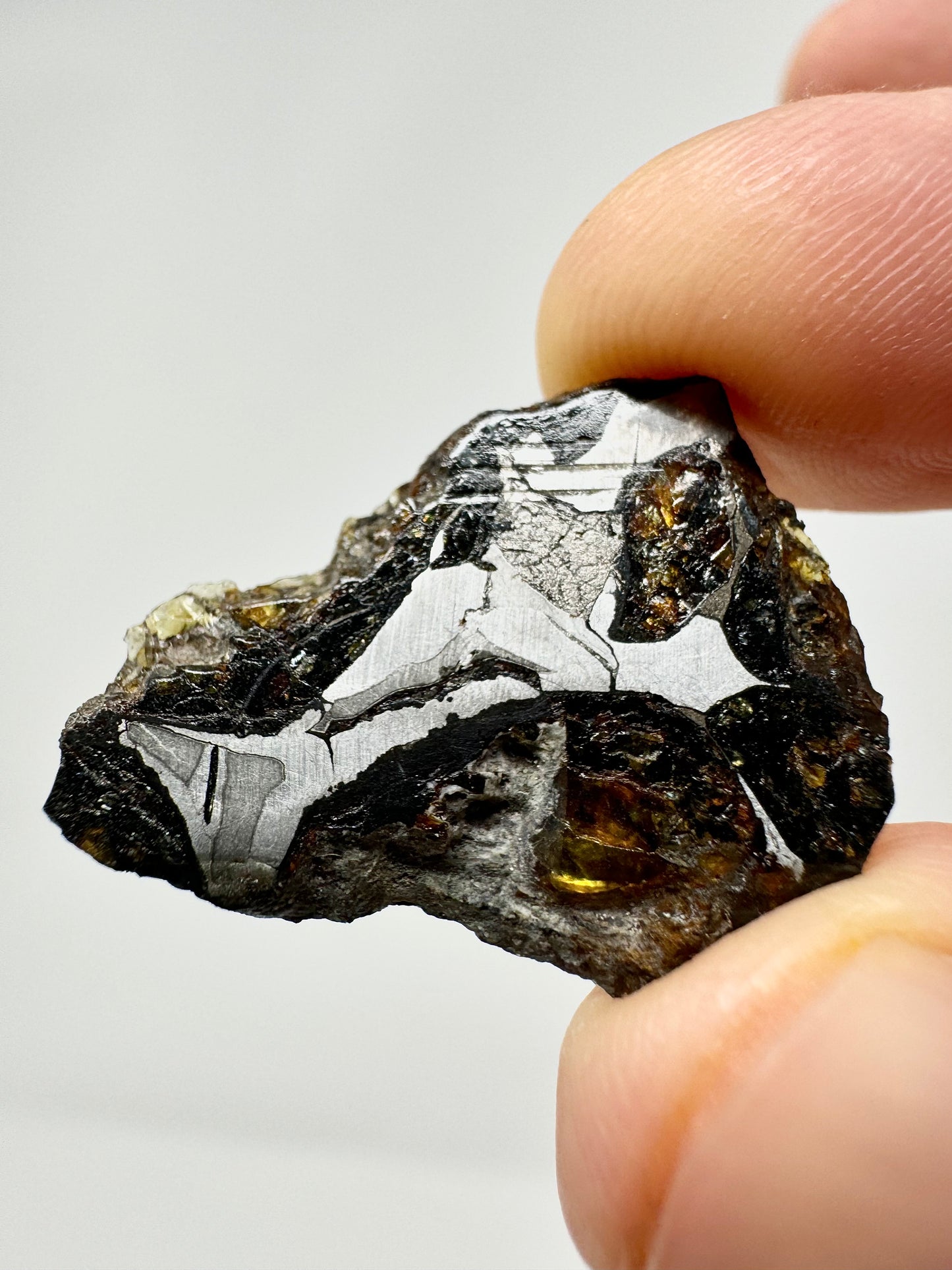 Brahin Pallasite Meteorite - 4.6g - From The Mantle/Core Of An Asteroid - Semi Translucent