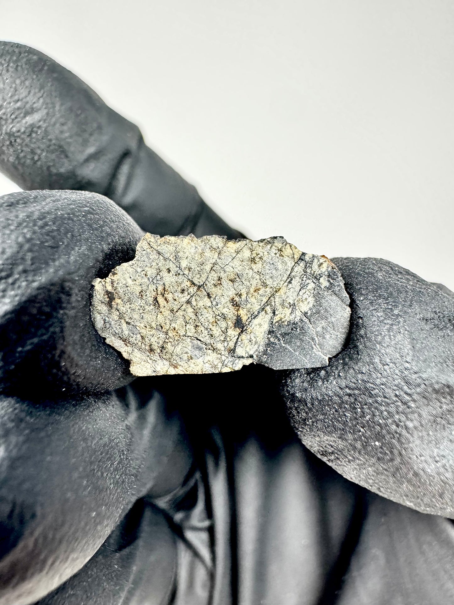 0.9g Chelyabinsk Brecciated Meteorite - End Cut - Jet Black Crust - Incredibly Fresh and Discovered Immediately After the Fall!
