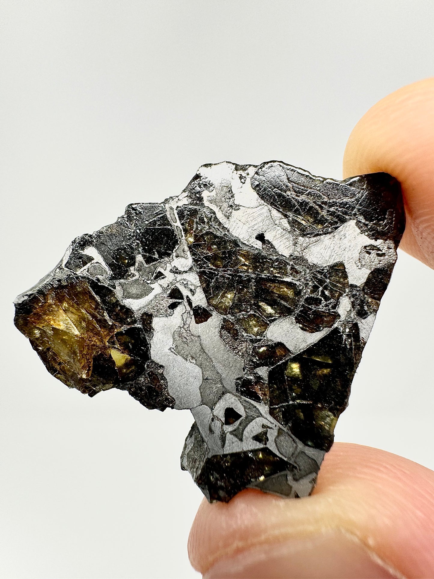 Brahin Pallasite Meteorite - 5.5g - From The Mantle/Core Of An Asteroid - Semi Translucent
