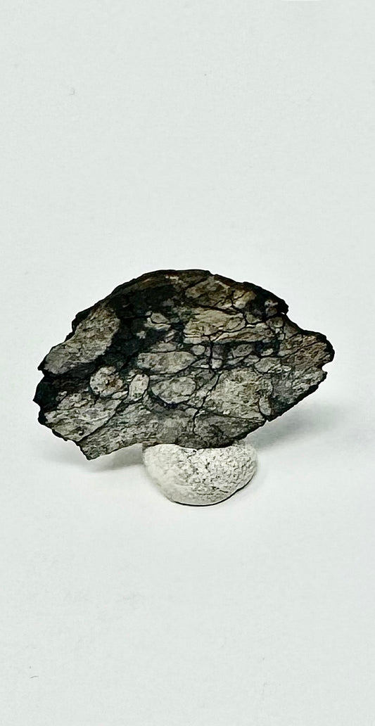 4.0g Chelyabinsk End Cut -  Brecciated Meteorite - Jet Black Crust - Incredibly Fresh and Discovered Immediately After the Fall!