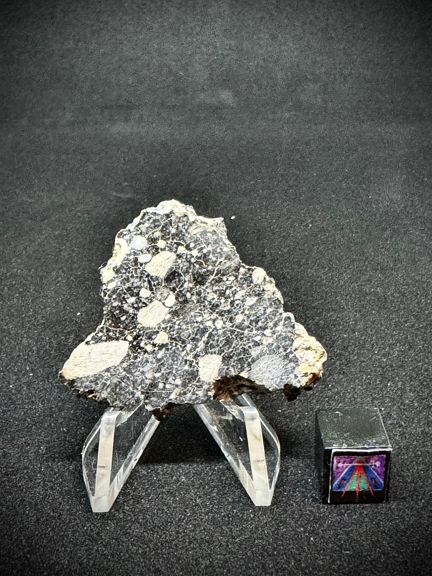 NWA 14685 Lunar Fragmental Breccia - Full Slice - 7.8g