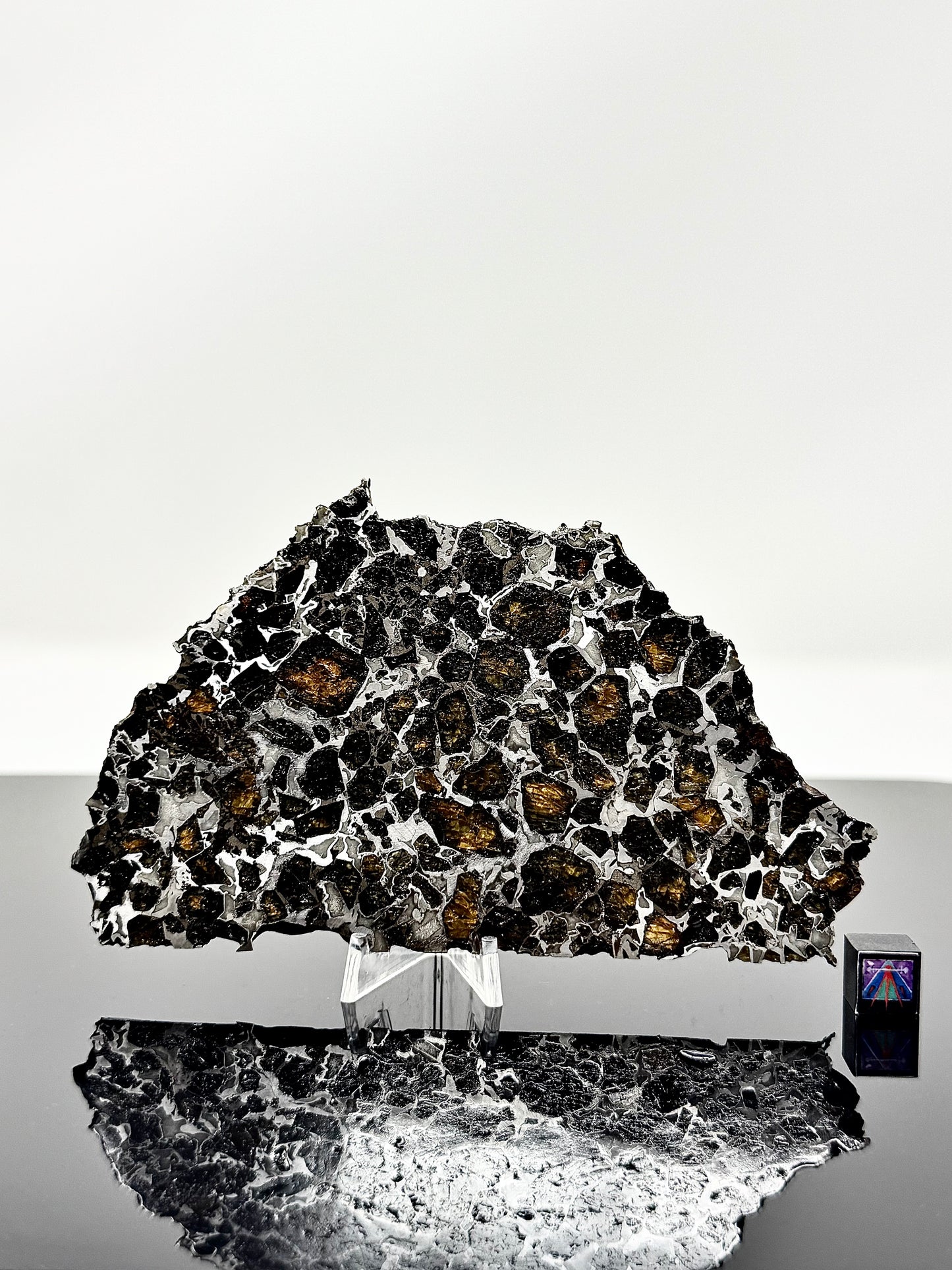 Brahin Pallasite Meteorite - 134.4g - From The Mantle/Core Of An Asteroid - Grade B Translucency
