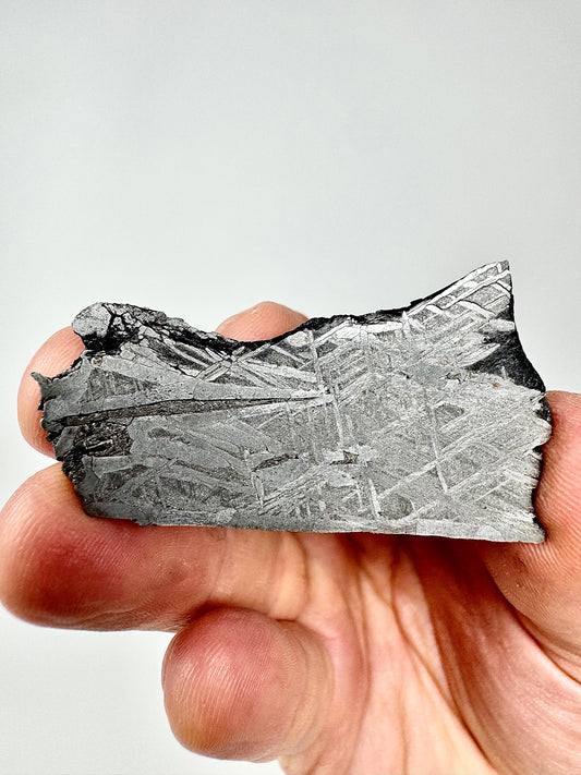 18.2g Aletai Meteorite - Beautiful Pattern with A Strike of Shreibersite!  From The Core Of An Asteroid!
