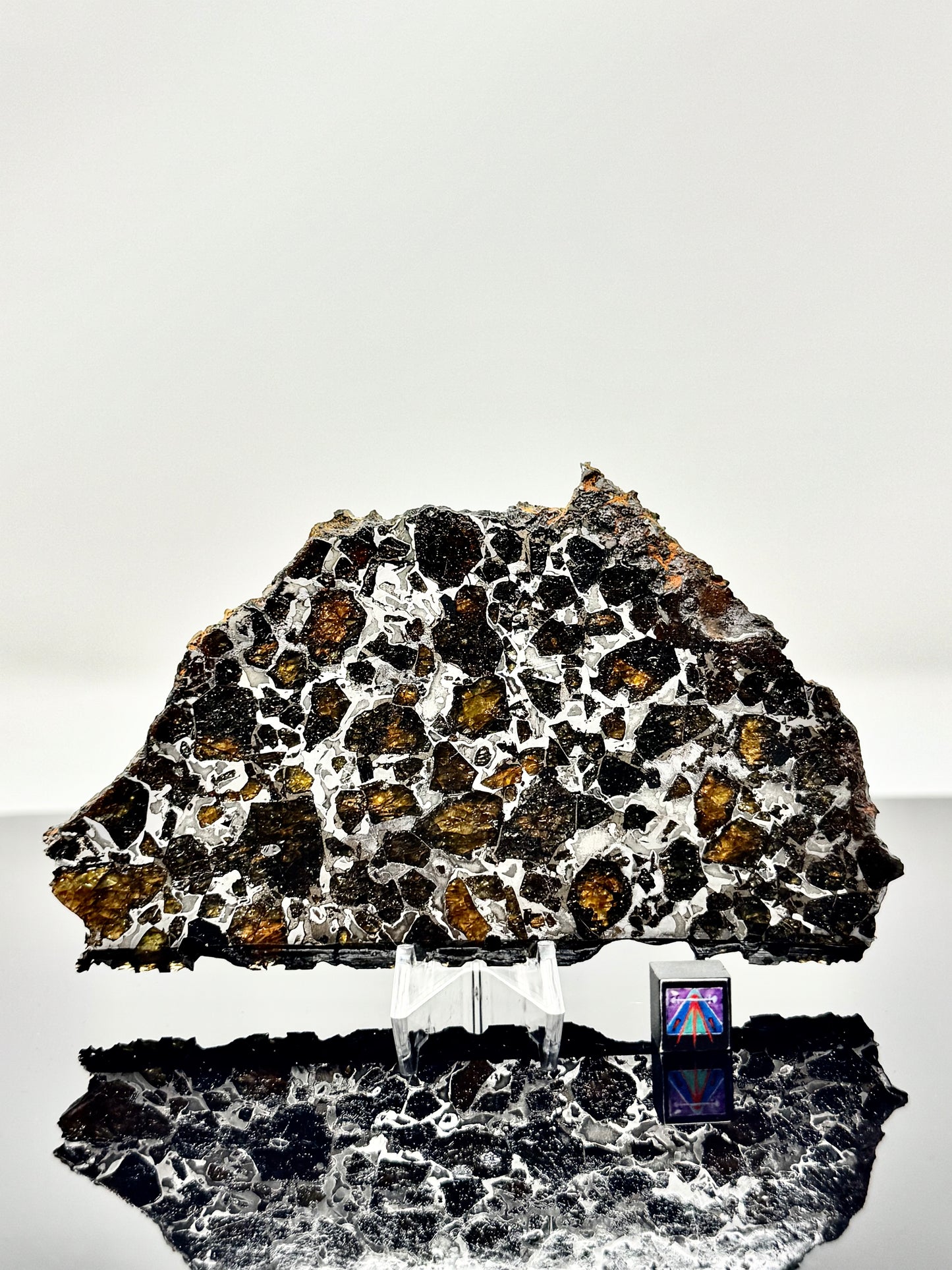 Brahin Pallasite Meteorite - 134.4g - From The Mantle/Core Of An Asteroid - Grade B Translucency