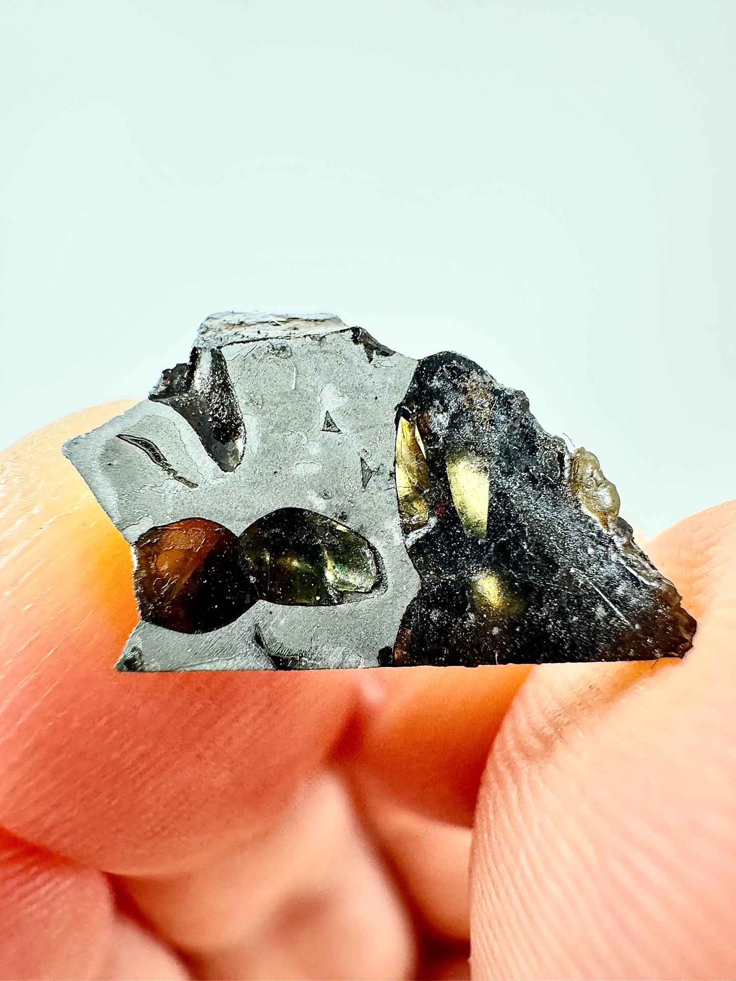 Brahin Pallasite Meteorite - 1.3g - From The Mantle/Core Of An Asteroid - Grade A Translucency