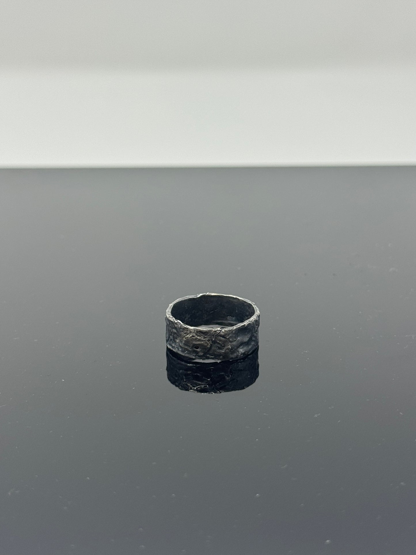 The Surface of the Moon Collection: Handmade Silver Ring w/ Authentic Lunar Dust Mixed In - One of a Kind! Unisex, Size 11