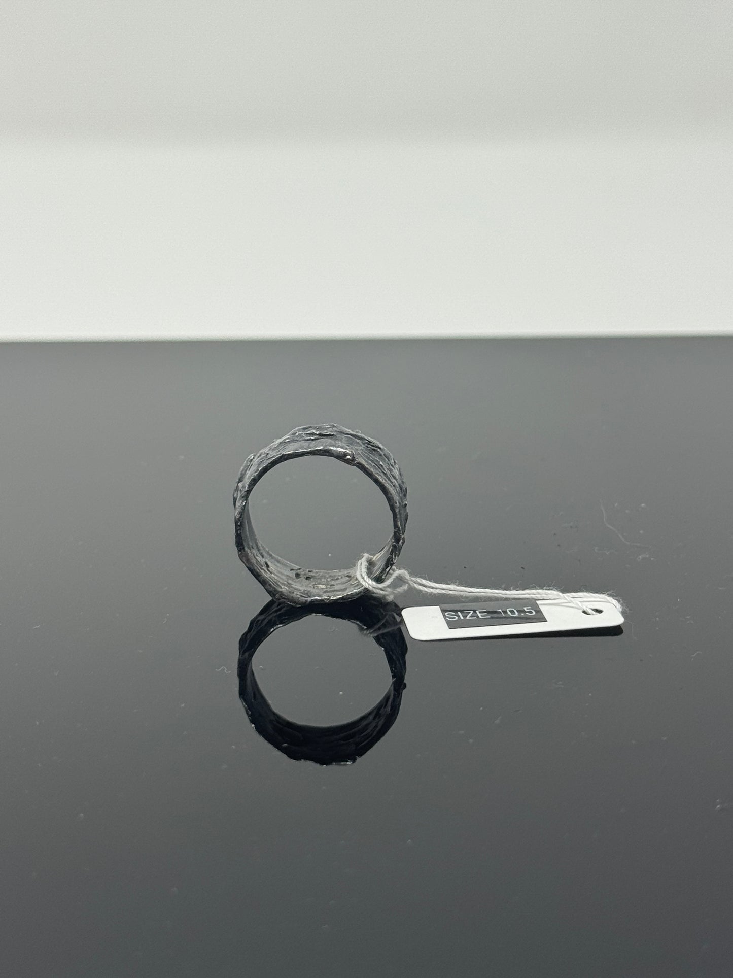 The Surface of the Moon Collection: Handmade Silver Ring w/ Authentic Lunar Dust Mixed In - One of a Kind! Unisex, Size 10.5