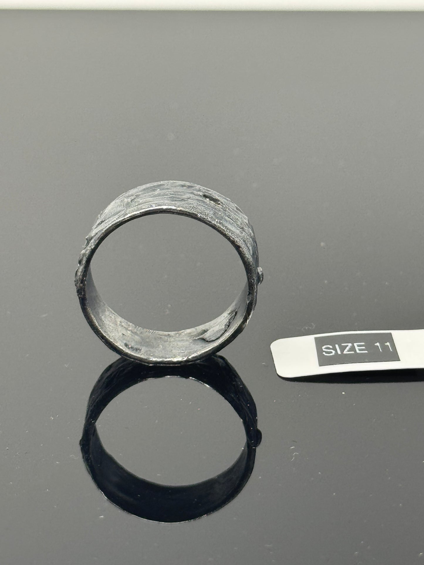 The Surface of the Moon Collection: Handmade Silver Ring w/ Authentic Lunar Dust Mixed In - One of a Kind! Unisex, Size 11