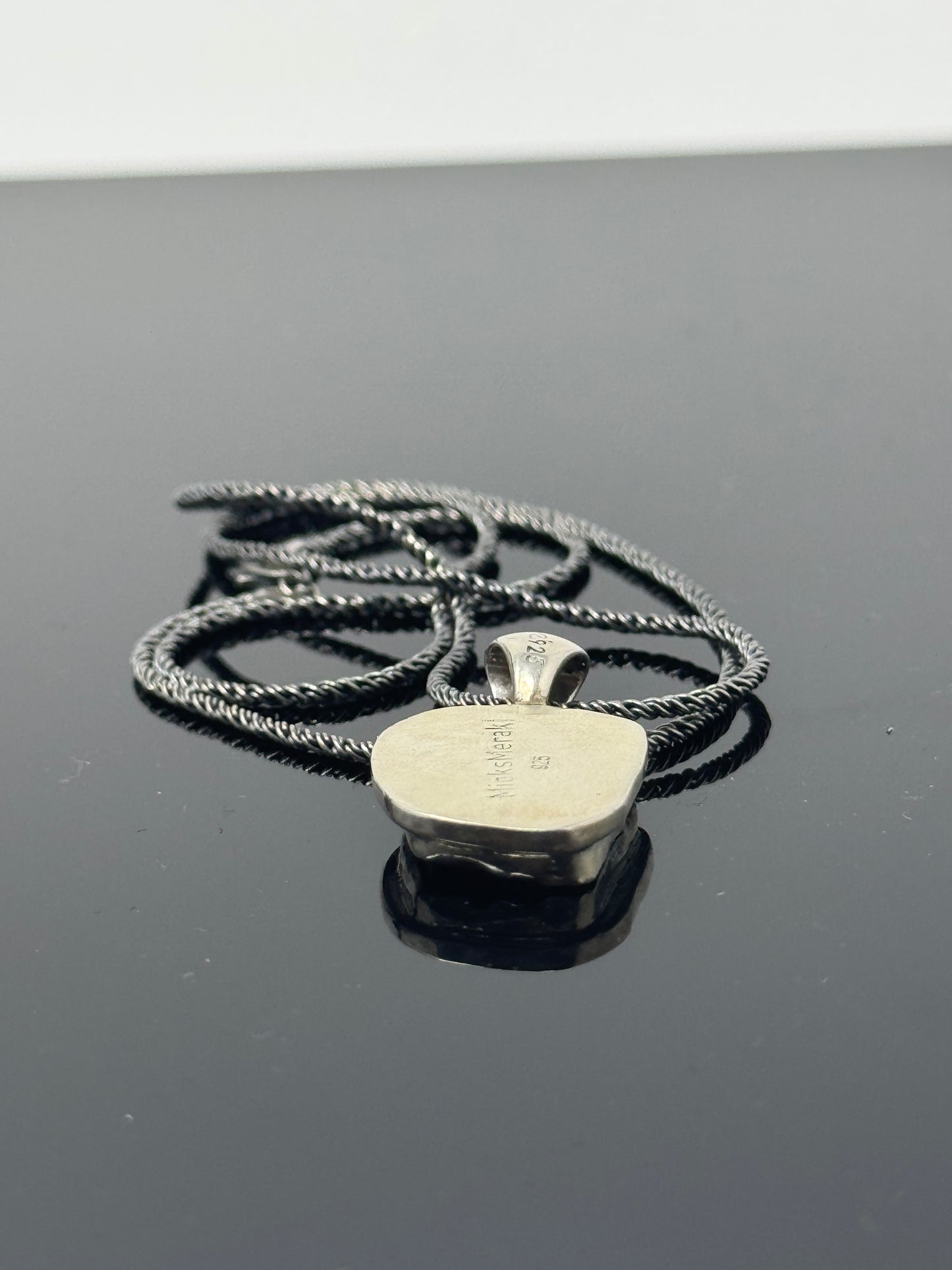 The Surface of the Moon Collection: Genuine NWA 17679 Lunar Meteorite Silver Necklace - Handmade - One of a Kind