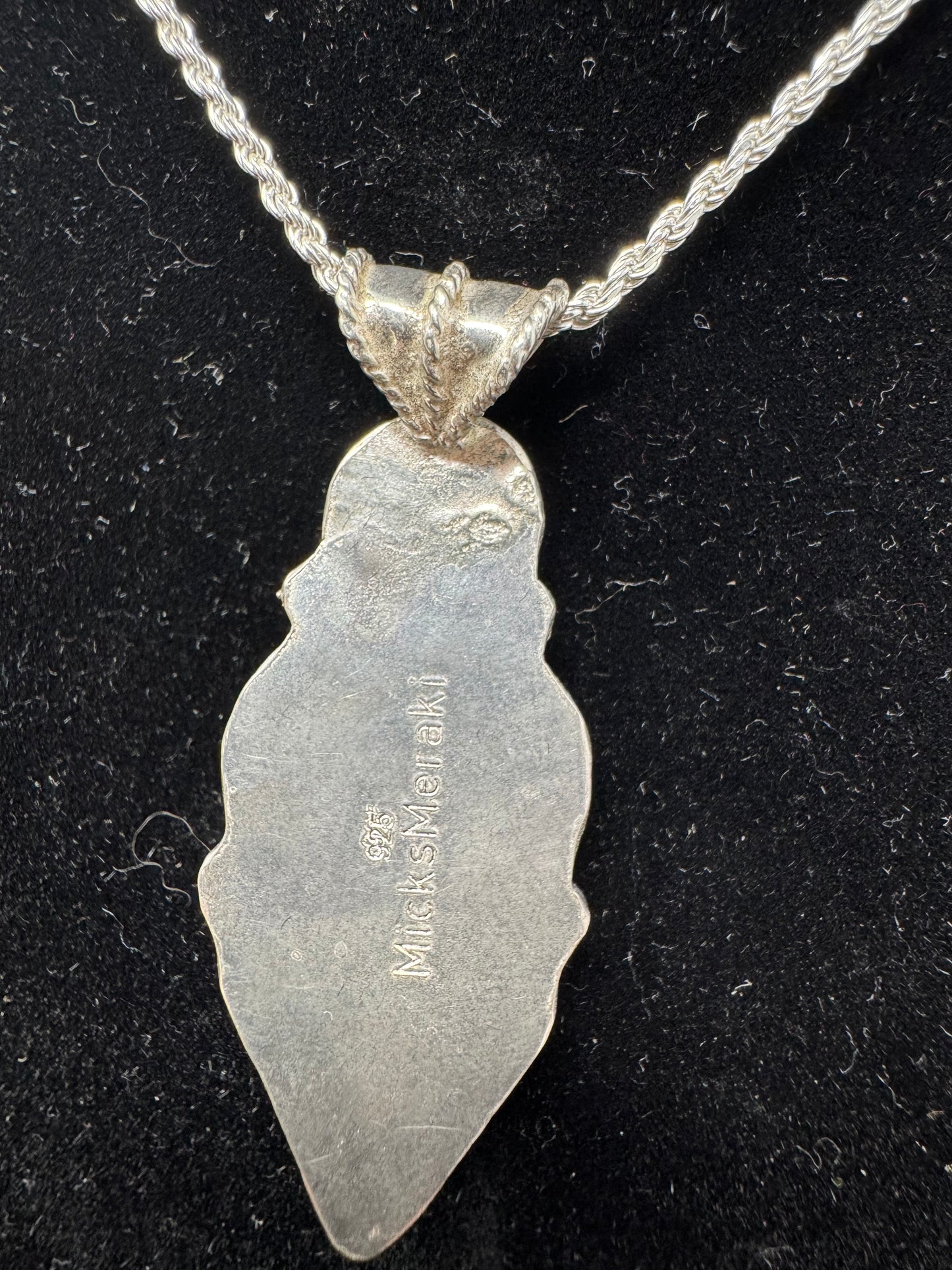 The Surface of the Moon Collection:
Stunning Genuine NWA 17679 Lunar Meteorite Silver Necklace w/ Raw Montana Sapphire and Moldavite - Handmade - One of a Kind!
