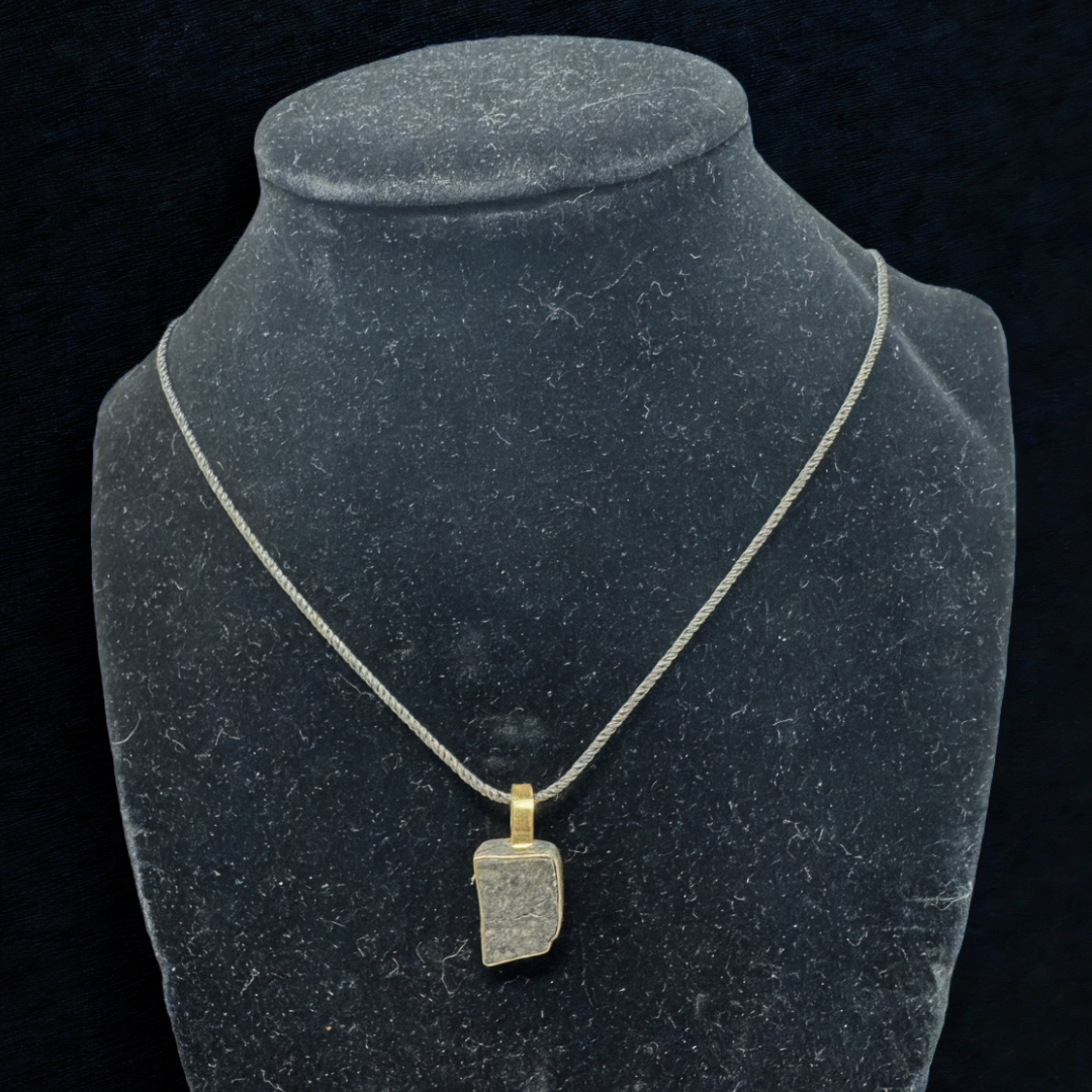 The Surface of the Moon Collection:
Genuine NWA 17679 Lunar Meteorite Silver Necklace - Handmade - One of a Kind