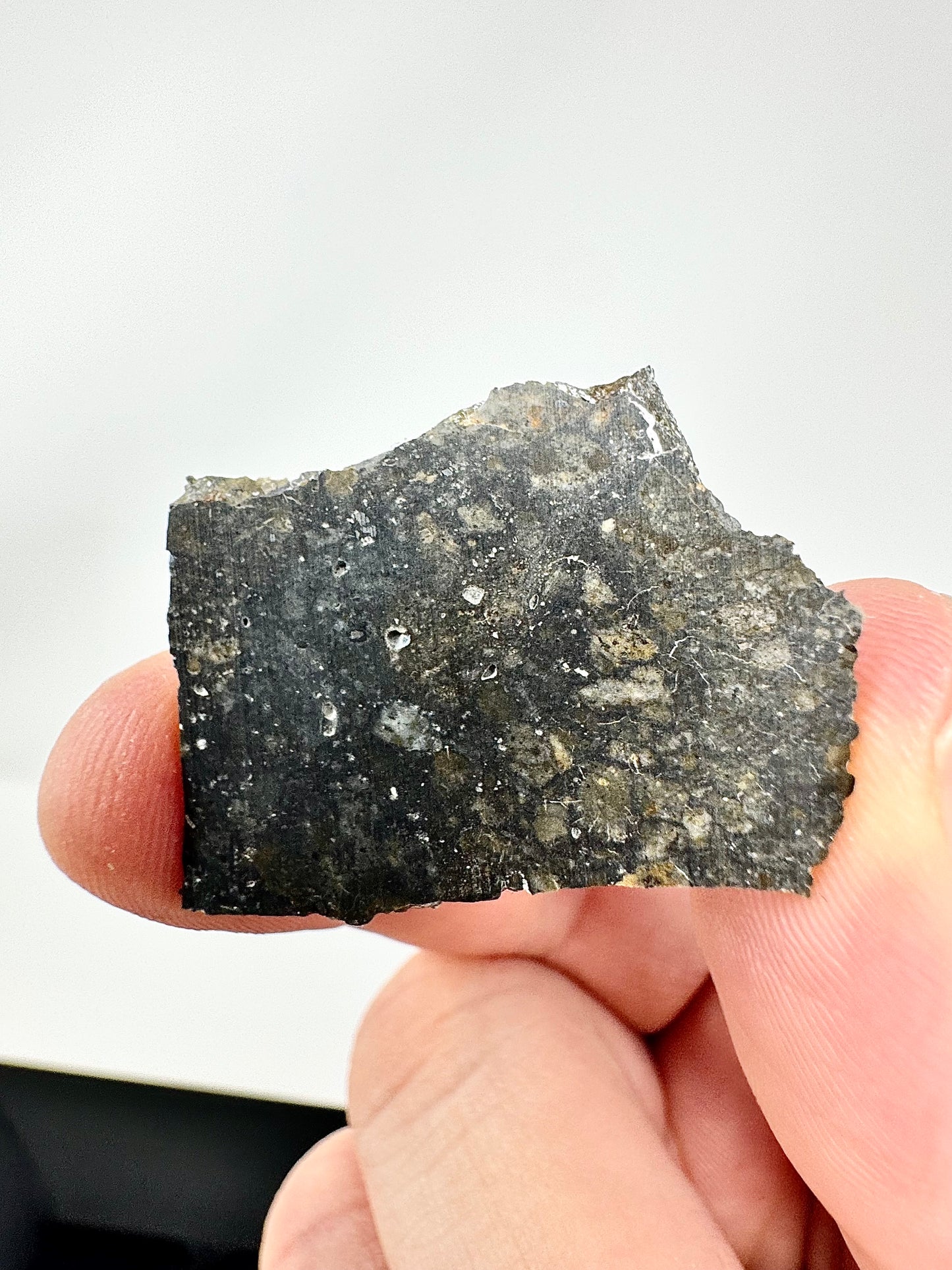 3.8g NWA 17680 “The Blue Lunar” Breathtaking Lunar Melt Breccia With Blue Tint! A Genuine Stone From Our Moon!