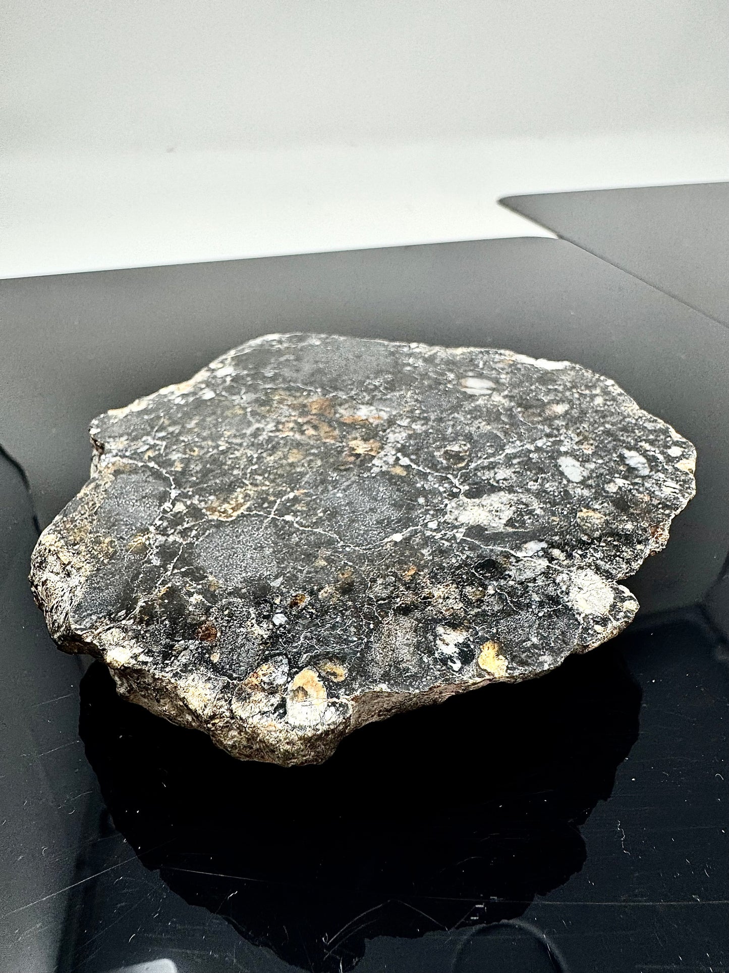 NEW/MAIN MASS/FLUORESCES! 431.5g Jaw-Dropping Personal Classification of NWA 18785 Aubrite - Fragmental Monomict Breccia, Enstatite Achondrite Meteorite - Evidence of Possible Linkage To Planet Mercury