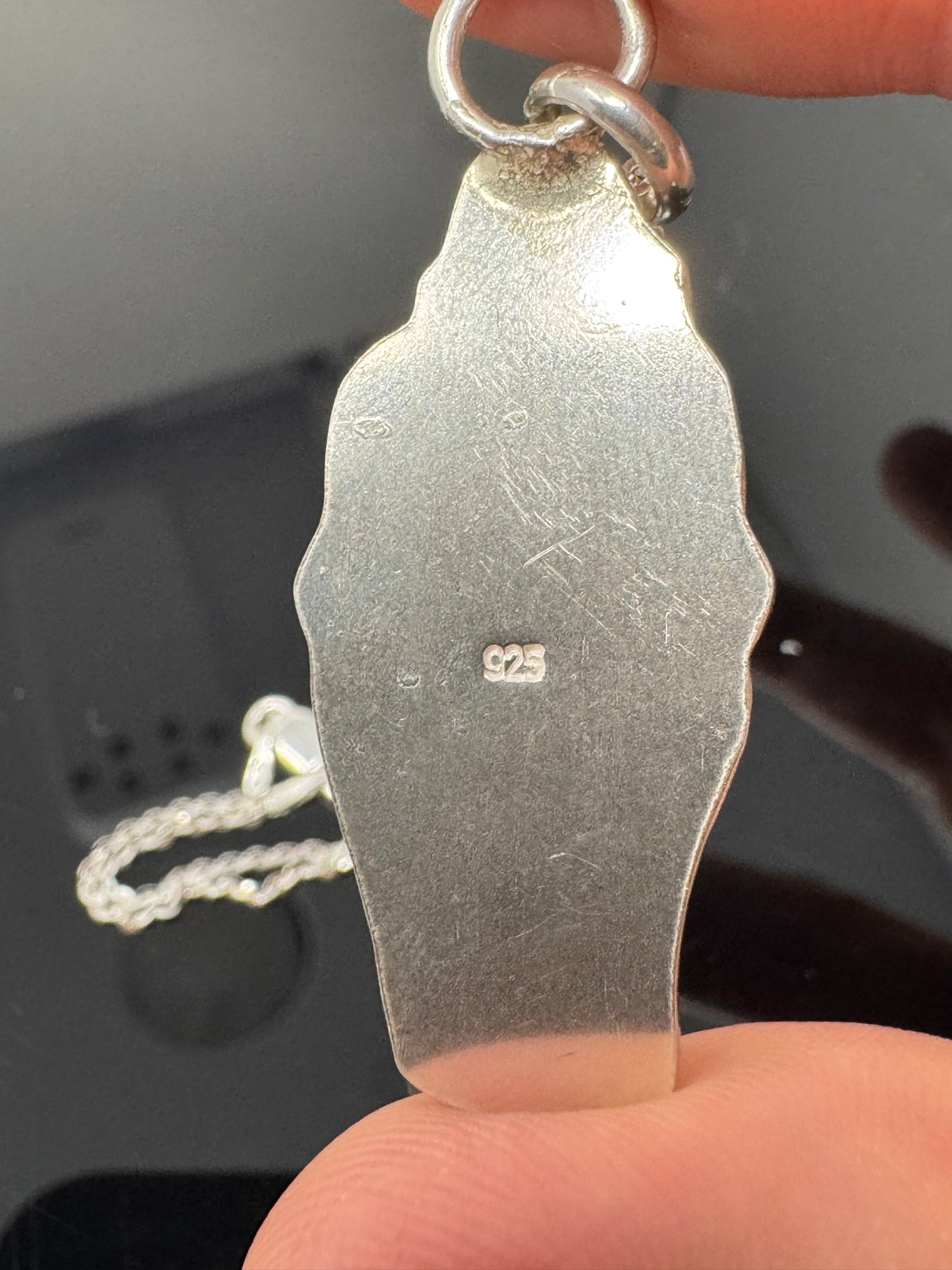 Surface of the Moon Collection: TASSÉDET 004 Meteorite (Asteroid) + Moldavite and Raw Diamond - Silver .925 Necklace and Chain - Handmade - One of a Kind - Genuine Lunar Dust Mixed In Silver w/ COA