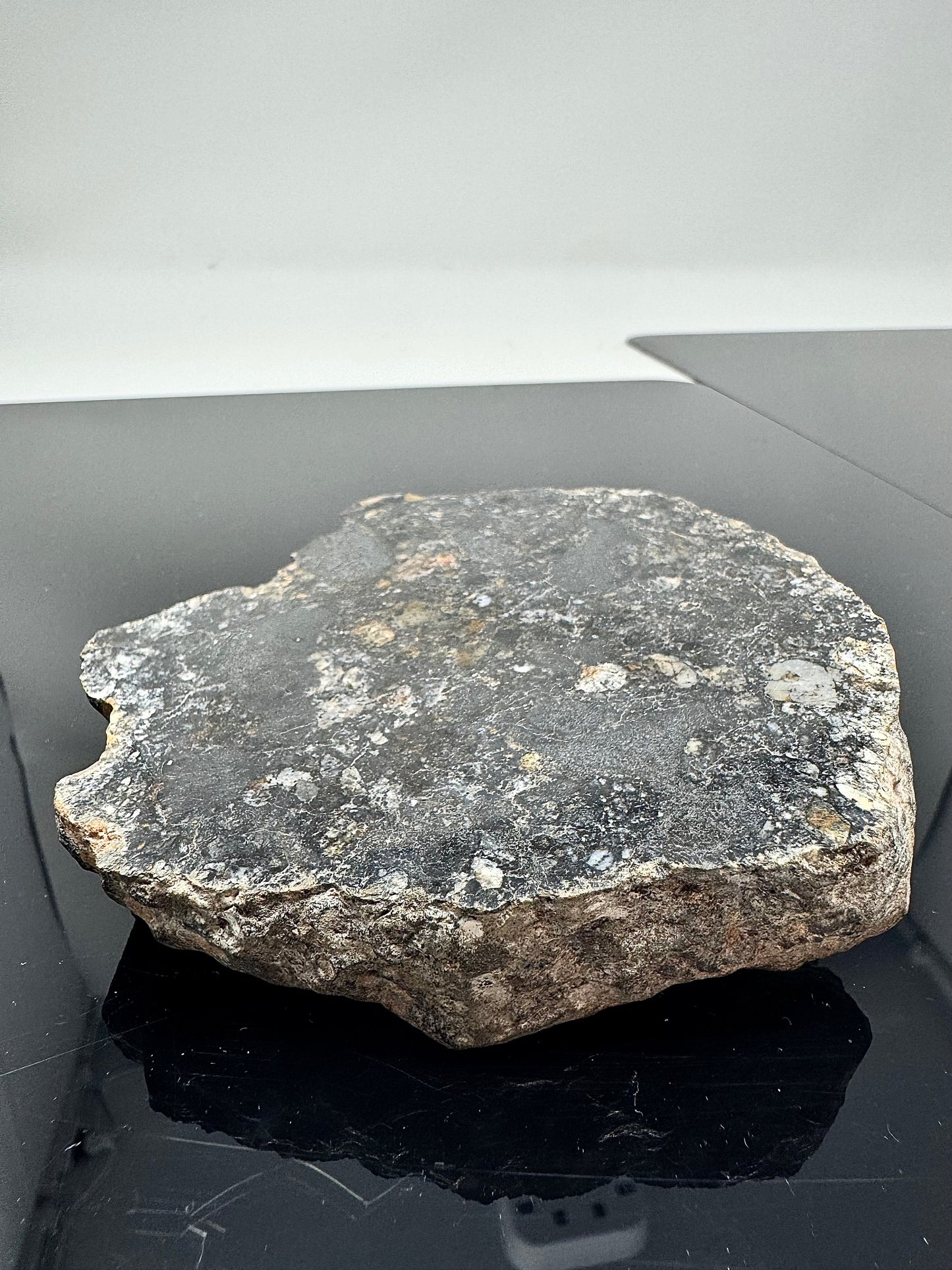 NEW!  223.9g END CUT (Second Largest Mass) Jaw-Dropping Personal Classification of NWA 18785 Aubrite - Fragmental Monomict Breccia, Enstatite Achondrite Meteorite - Evidence of Possible Linkage To Planet Mercury