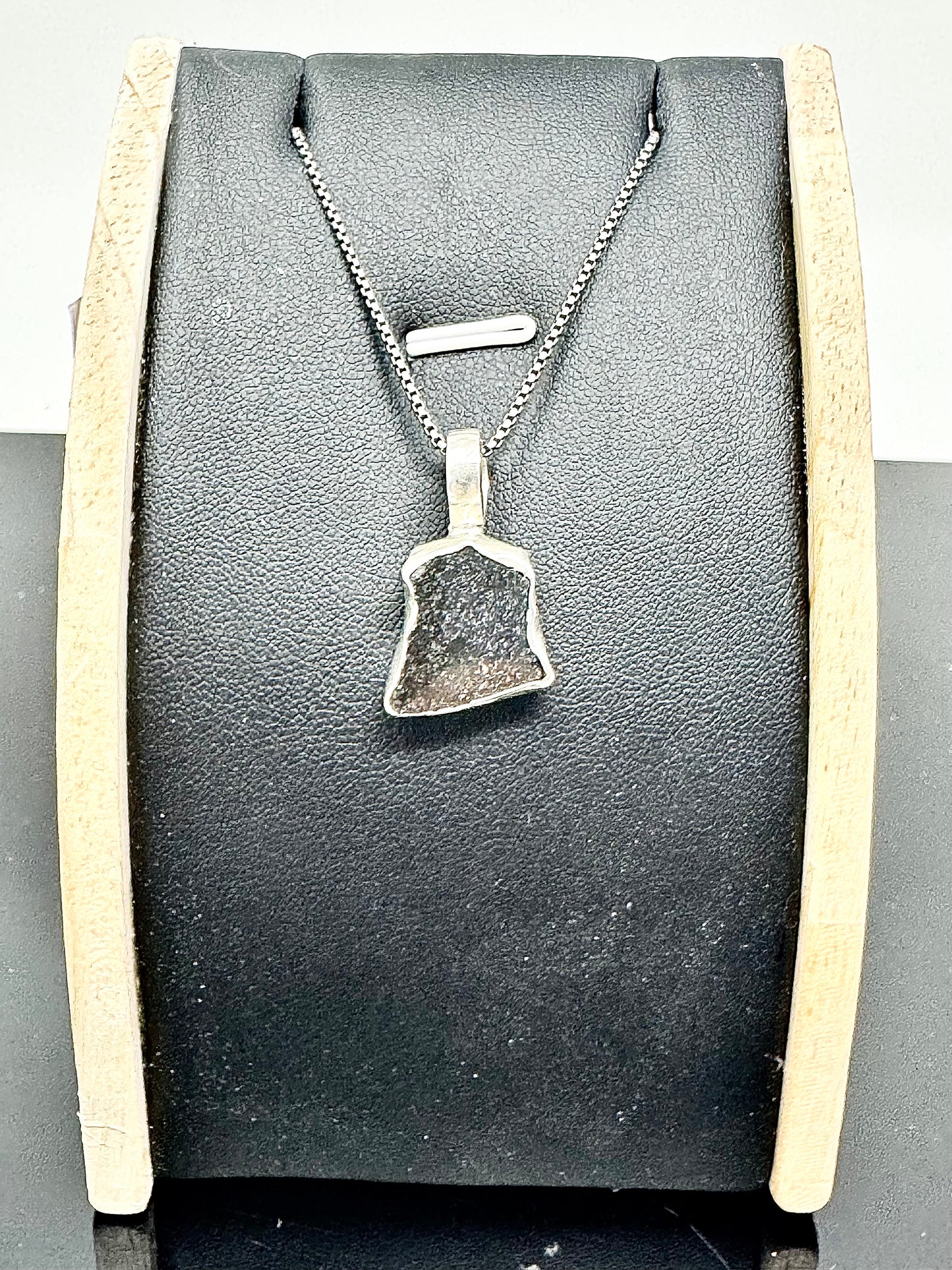 Surface of the Moon Collection: TASSÉDET 004 Meteorite (Asteroid) - Silver .925 Necklace + Chain - Handmade - One of a Kind - Genuine Lunar Moon Dust Mixed In Silver w/ COA