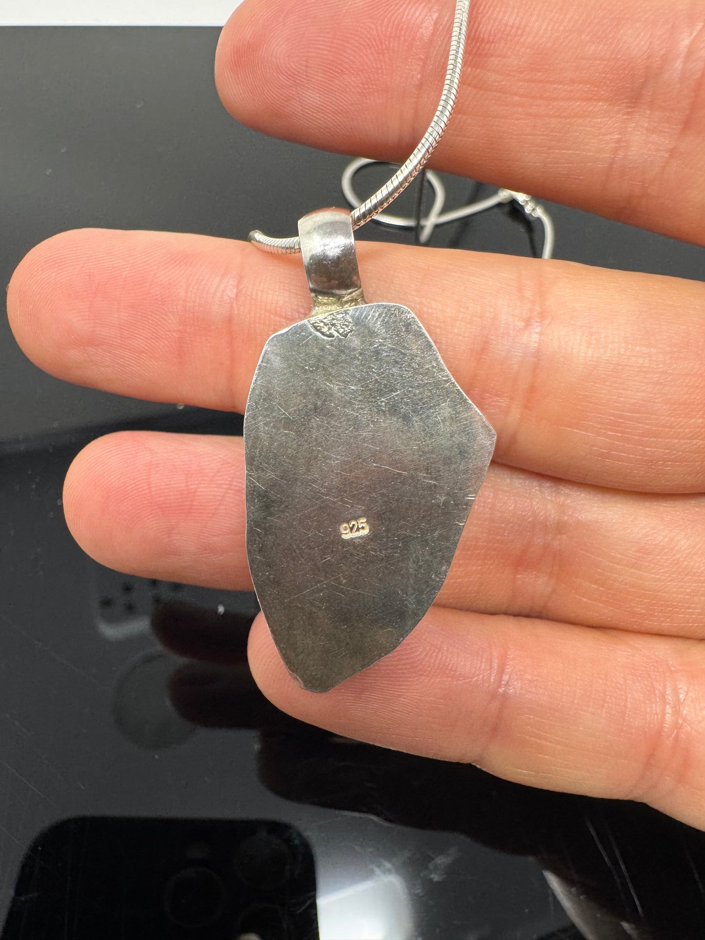 Surface of the Moon Collection: Genuine NWA 17679 Lunar Meteorite .925 Silver Necklace - Handmade/One of a Kind w/ Lunar Dust Infused Silver - Comes with COA