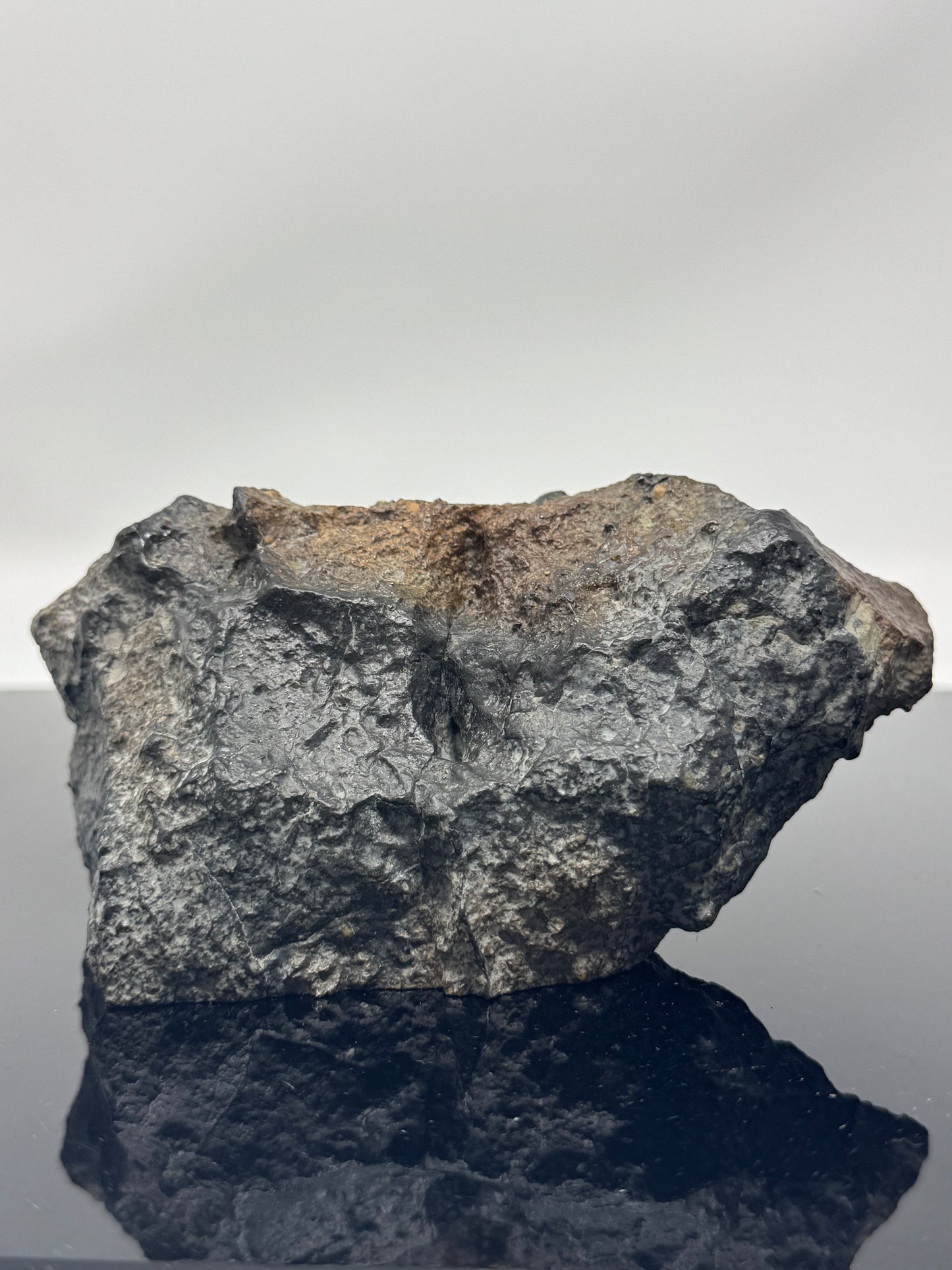 NEW! NWA 17273 Massive L5 Melt Breccia Meteorite End Cut w/ Jet Black Fusion Crust - From An Asteroid! 964.5g