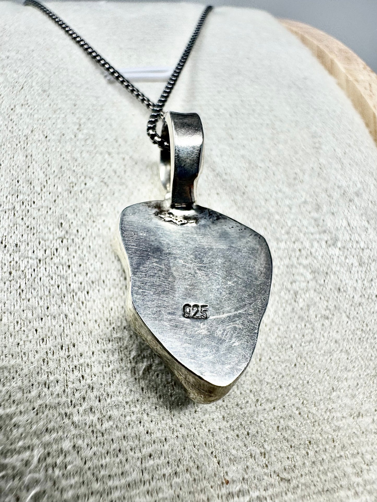 Surface of the Moon Collection: Diogenite Meteorite (Asteroid Vesta) - Silver .925 Necklace and Chain - Handmade - One of a Kind - Genuine Lunar/Moon Dust Mixed In Silver w/ COA