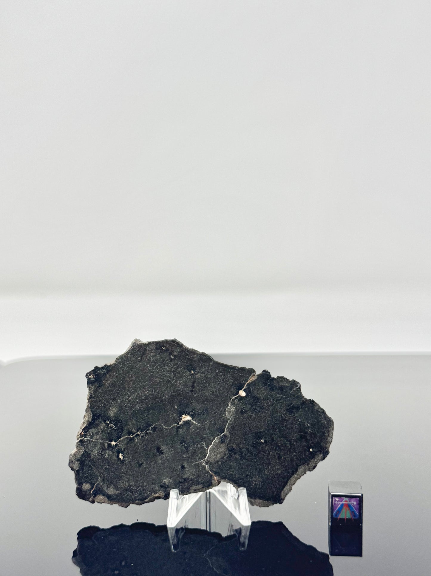 28.7g Genuine Martian Meteorite with Aqueous Alteration - FULL SLICE - Pending Classification - Scientifically Studied Rock From Planet Mars