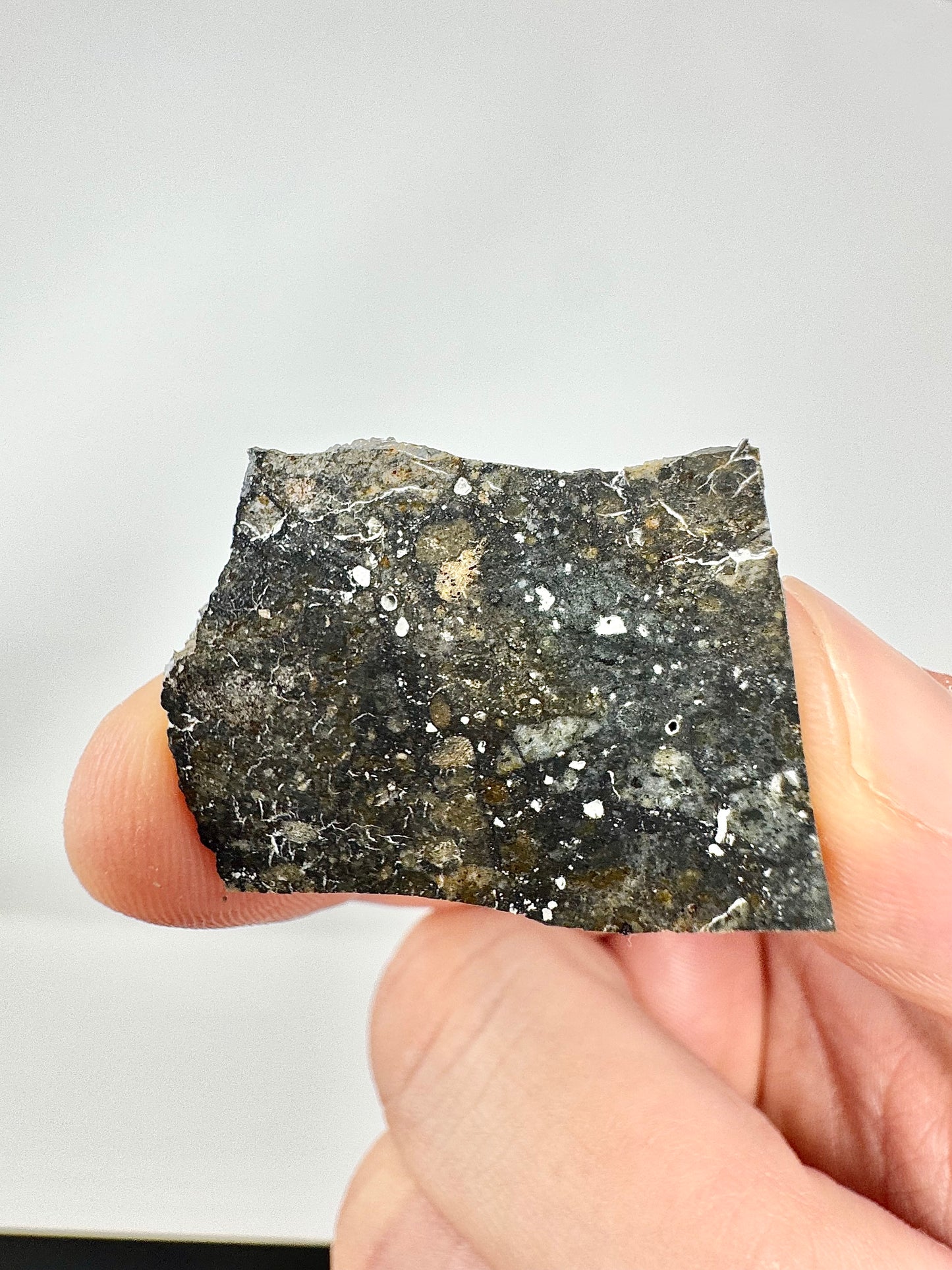 3.8g NWA 17680 “The Blue Lunar” Breathtaking Lunar Melt Breccia With Blue Tint! A Genuine Stone From Our Moon!