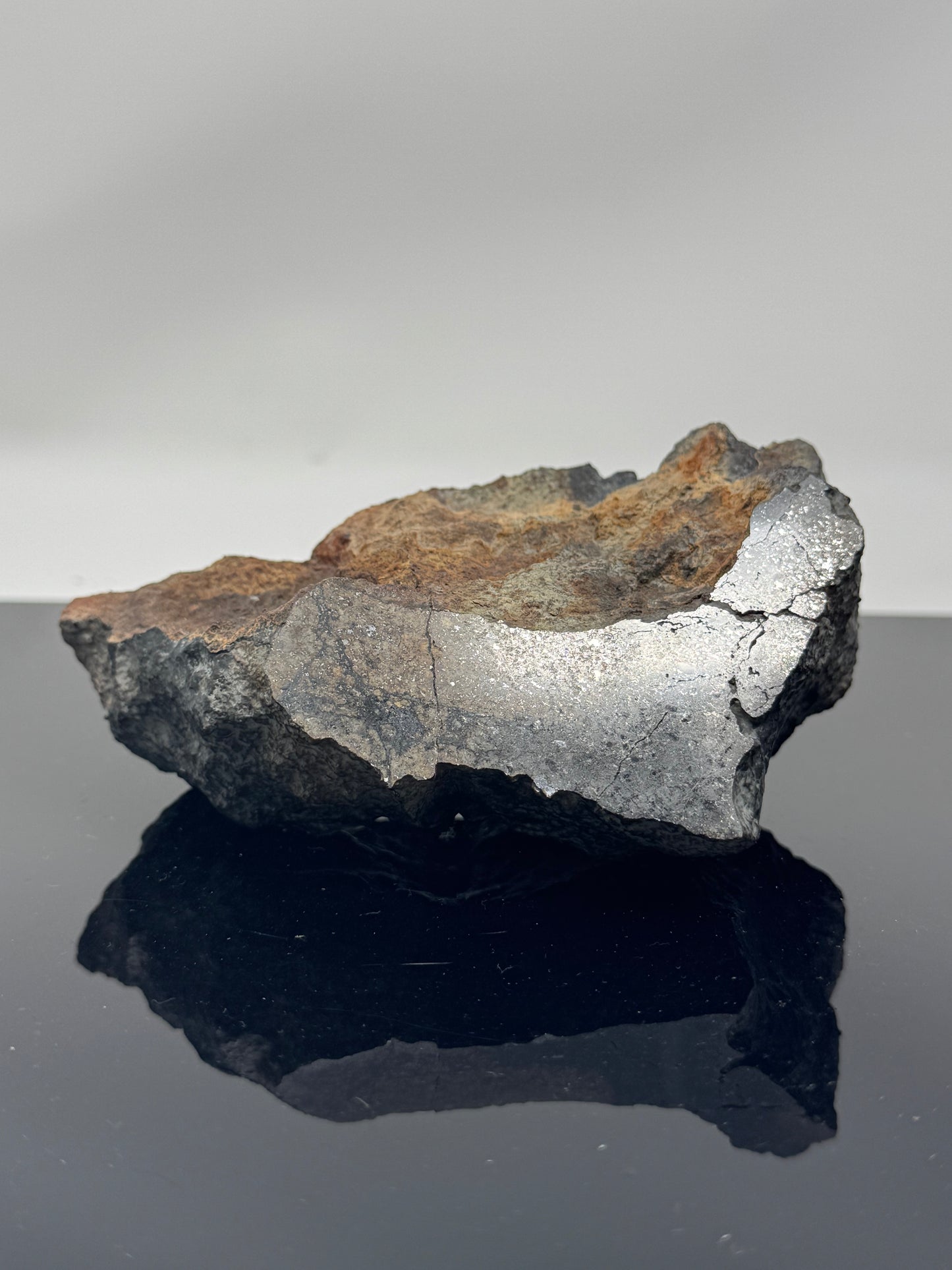 NEW! NWA 17273 Massive L5 Melt Breccia Meteorite End Cut w/ Jet Black Fusion Crust - From An Asteroid! 964.5g