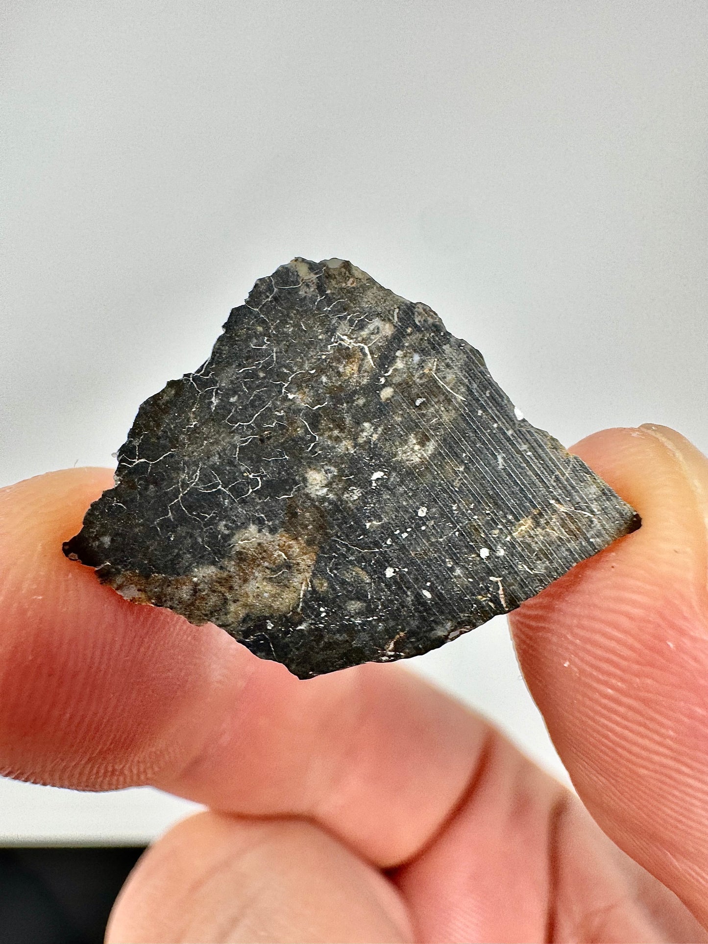 1.5g NWA 17680 “The Blue Lunar” Breathtaking Lunar Melt Breccia With Blue Tint! A Genuine Stone From Our Moon!