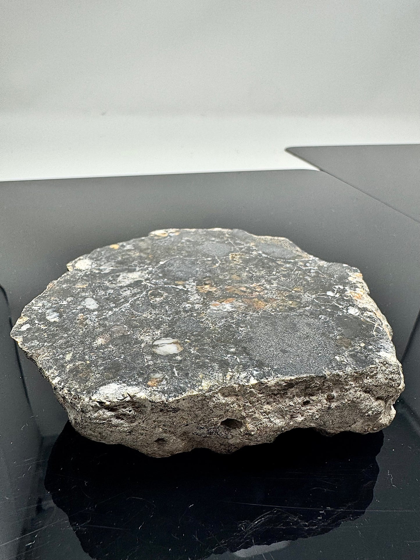 NEW/MAIN MASS/FLUORESCES! 431.5g Jaw-Dropping Personal Classification of NWA 18785 Aubrite - Fragmental Monomict Breccia, Enstatite Achondrite Meteorite - Evidence of Possible Linkage To Planet Mercury