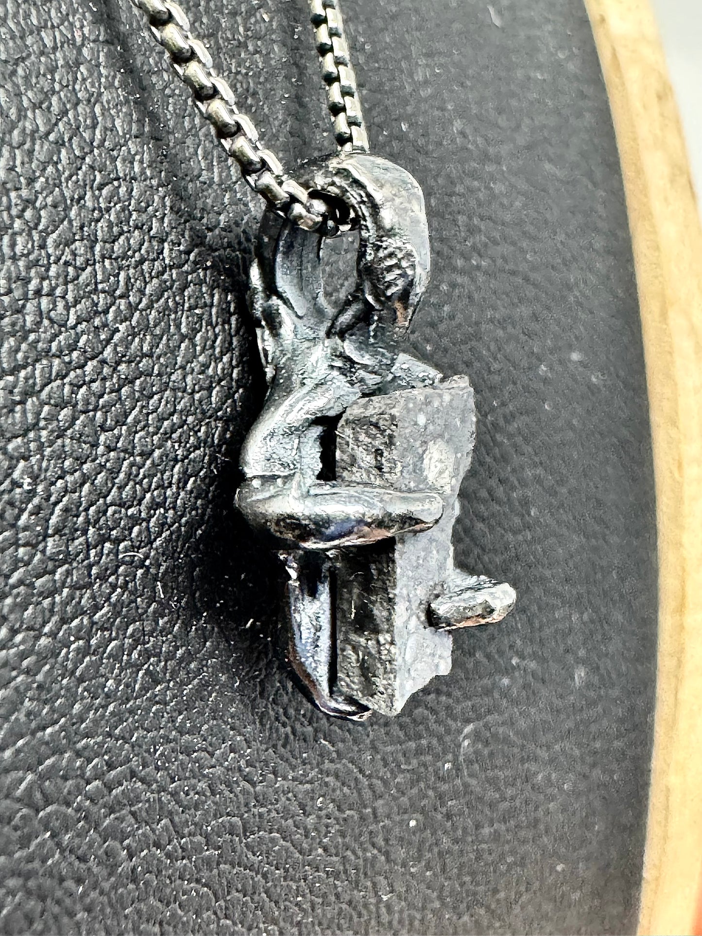 Surface of the Moon Collection: Genuine NWA 17679 Lunar Meteorite in .925 Silver Necklace - Handmade/One of a Kind w/ Lunar Moon Dust Infused Silver - Comes with COA