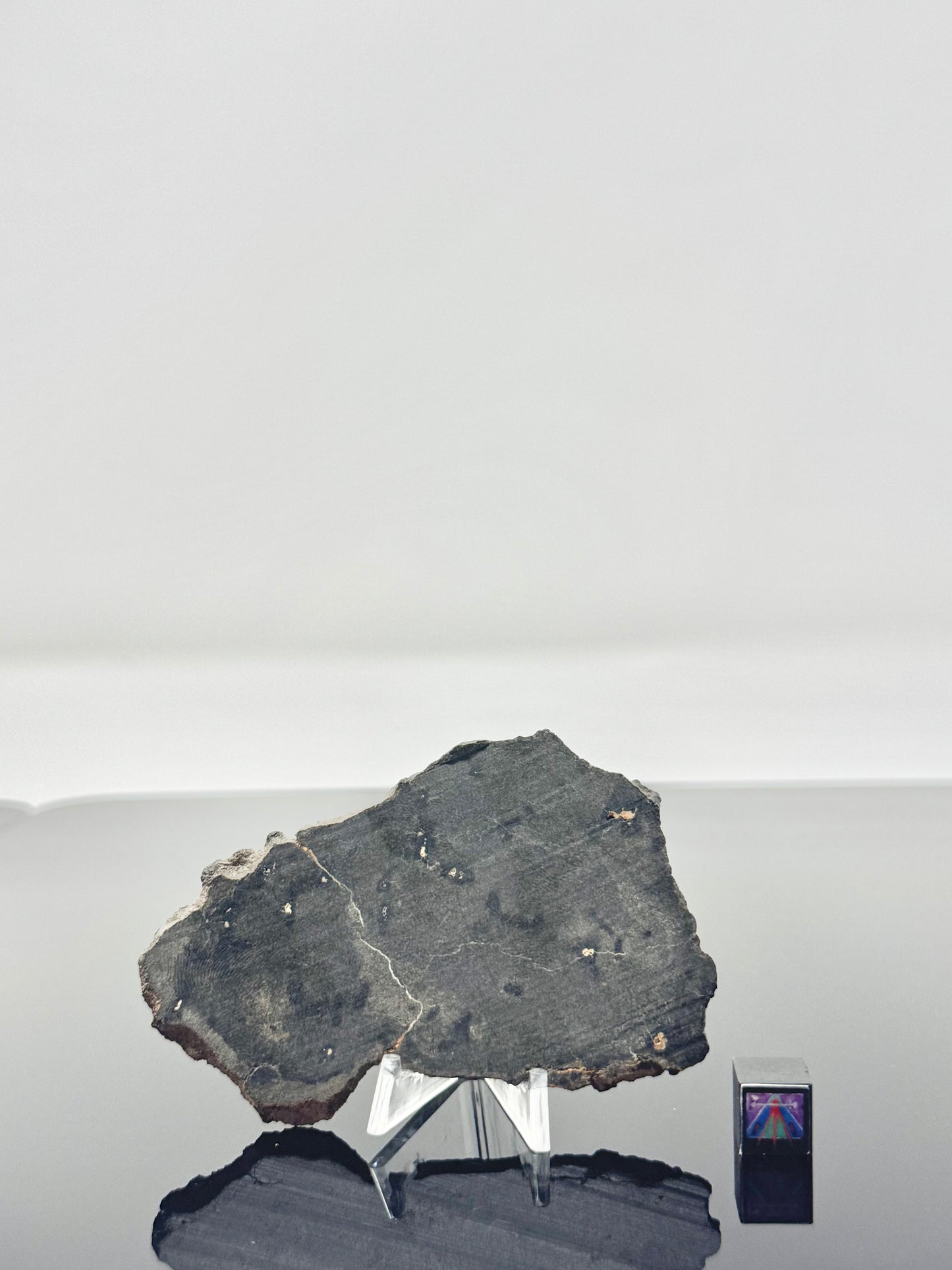 28.7g Genuine Martian Meteorite with Aqueous Alteration - FULL SLICE - Pending Classification - Scientifically Studied Rock From Planet Mars