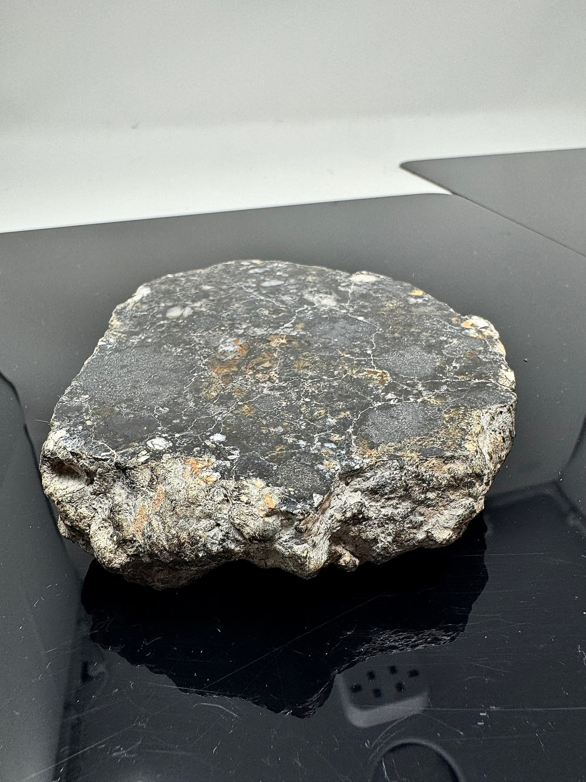 NEW/MAIN MASS/FLUORESCES! 431.5g Jaw-Dropping Personal Classification of NWA 18785 Aubrite - Fragmental Monomict Breccia, Enstatite Achondrite Meteorite - Evidence of Possible Linkage To Planet Mercury