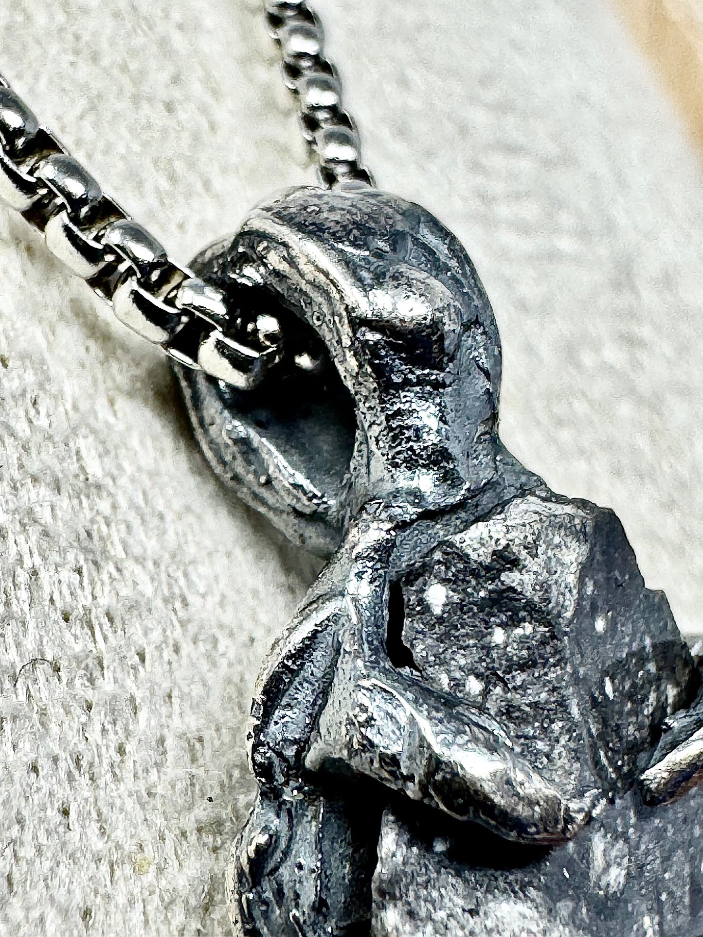 Surface of the Moon Collection: Genuine NWA 17679 Lunar Meteorite in .925 Silver Necklace - Handmade/One of a Kind w/ Lunar Moon Dust Infused Silver - Comes with COA