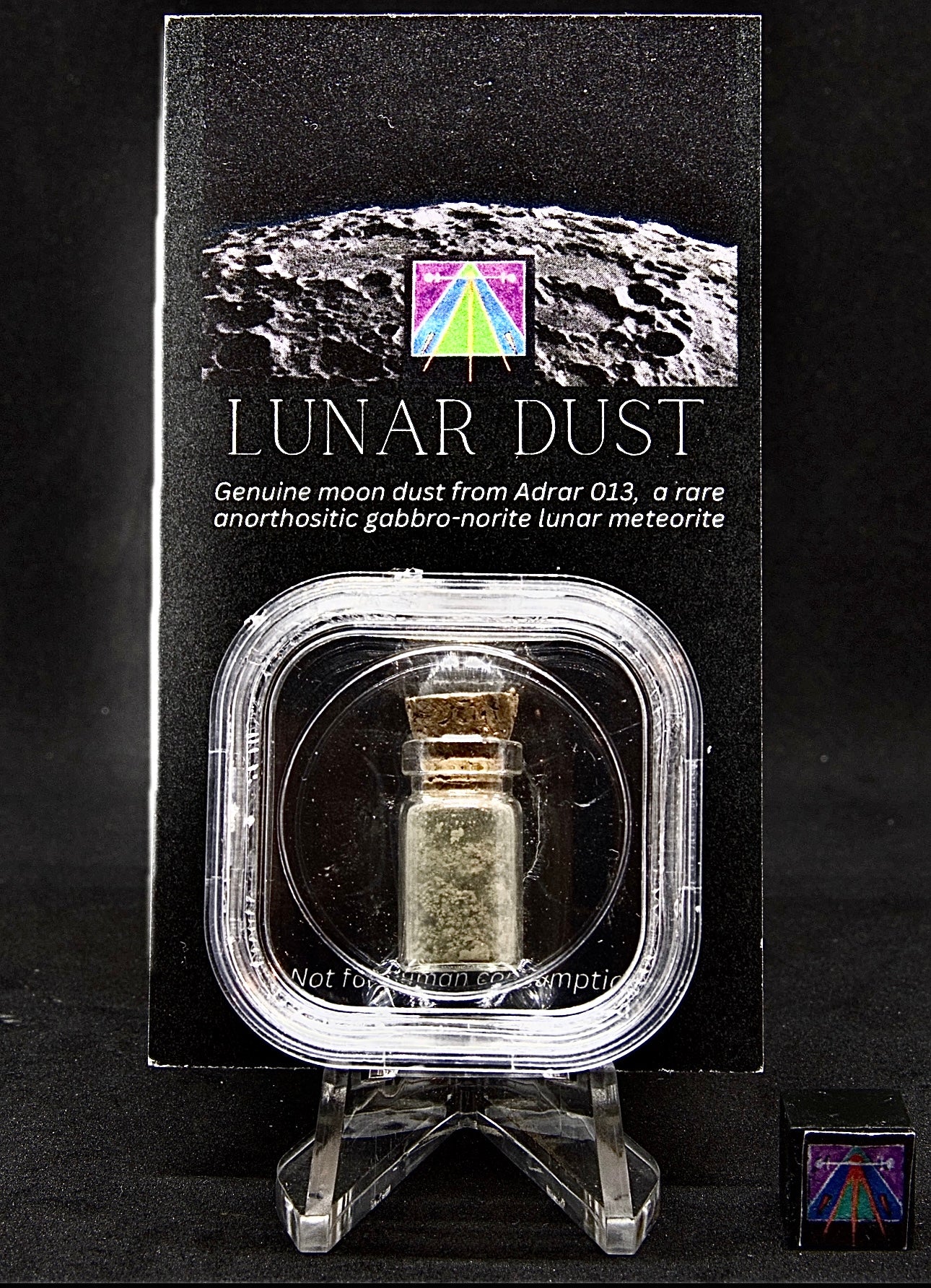 Genuine Moon Dust From Adrar 013, A Rare Lunar Meteorite! A Unique Gift Idea!